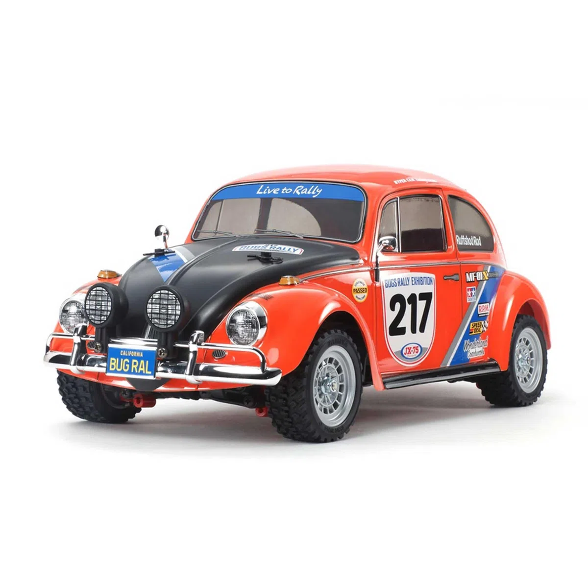 Tamiya 58650-1:10 RC VW Beetle Rally MF-01X, Coche/vehículo teledirigido, modelismo, Kit, Hobby, Montaje, sin Pintar