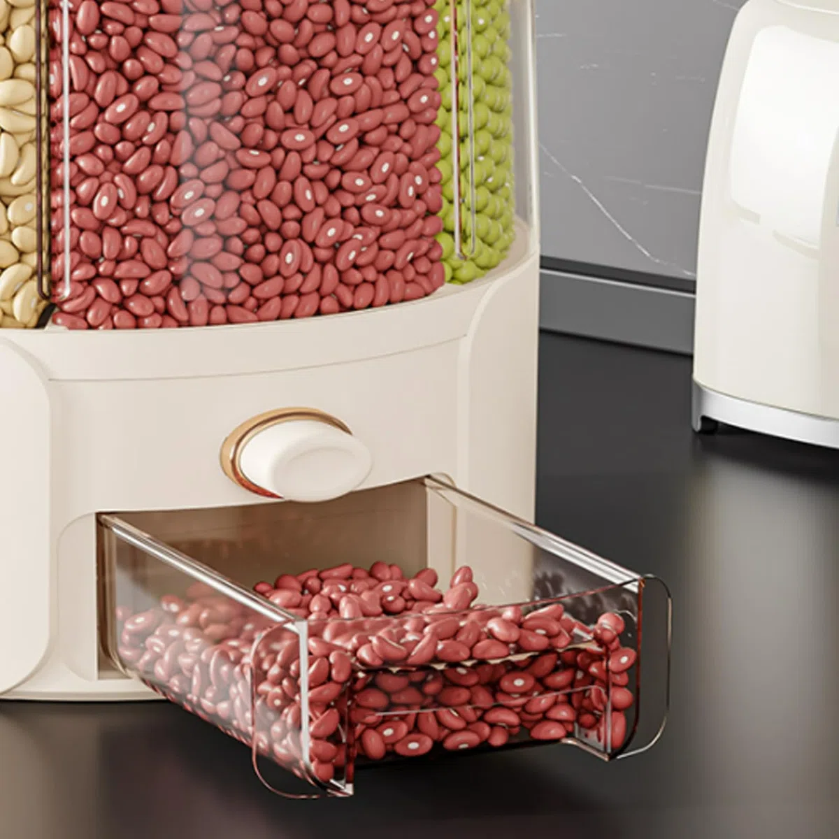 Genérico Dispensador De Arroz | Contenedor Para Almacenamiento De Cereales,Tarro Antimosquitos con Separadores Giratorio Antihumedad para Despensa Restaurante Cocina Granos Cereales Harinas
