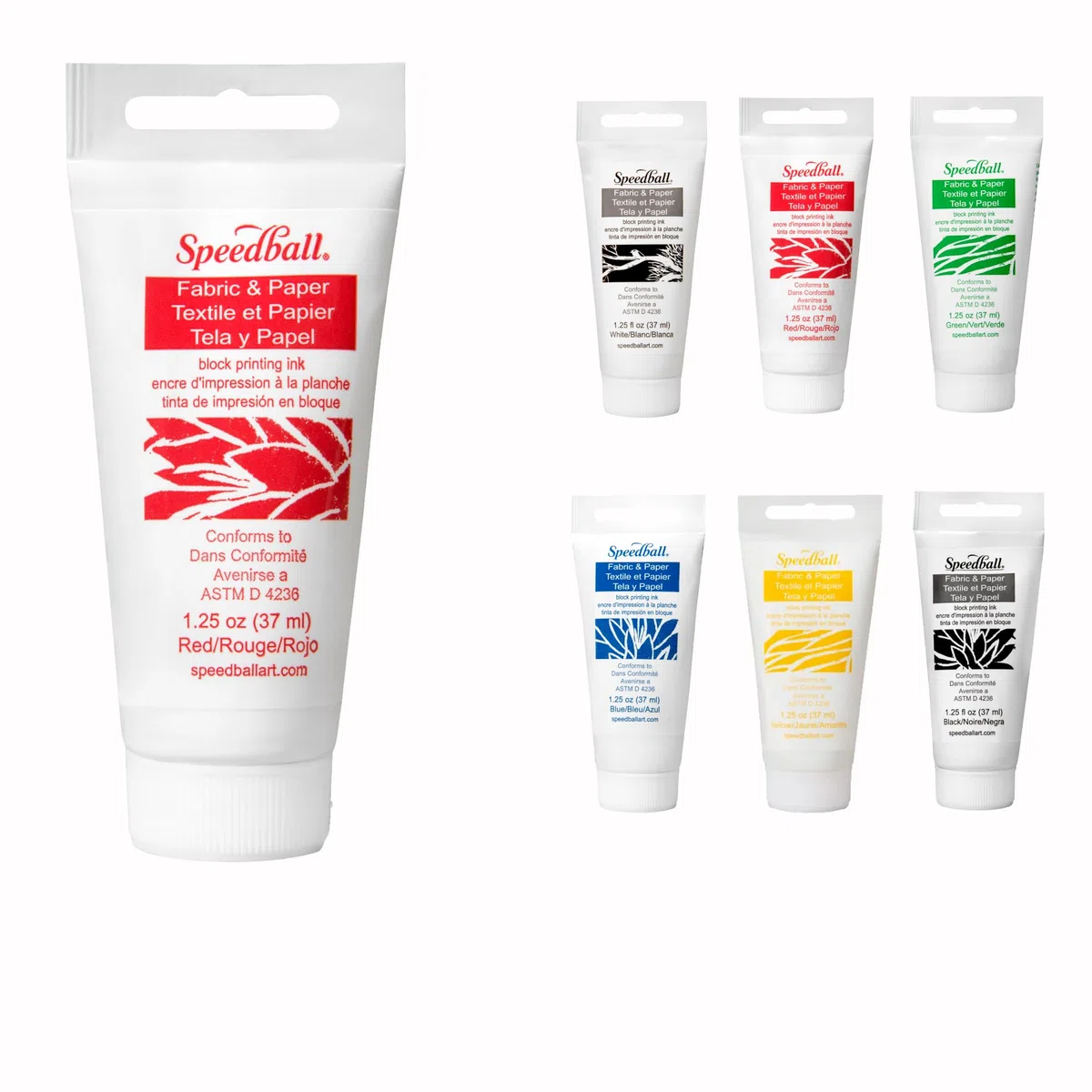 Speedball Block Printing Inks 1.25Oz 6/Pkg