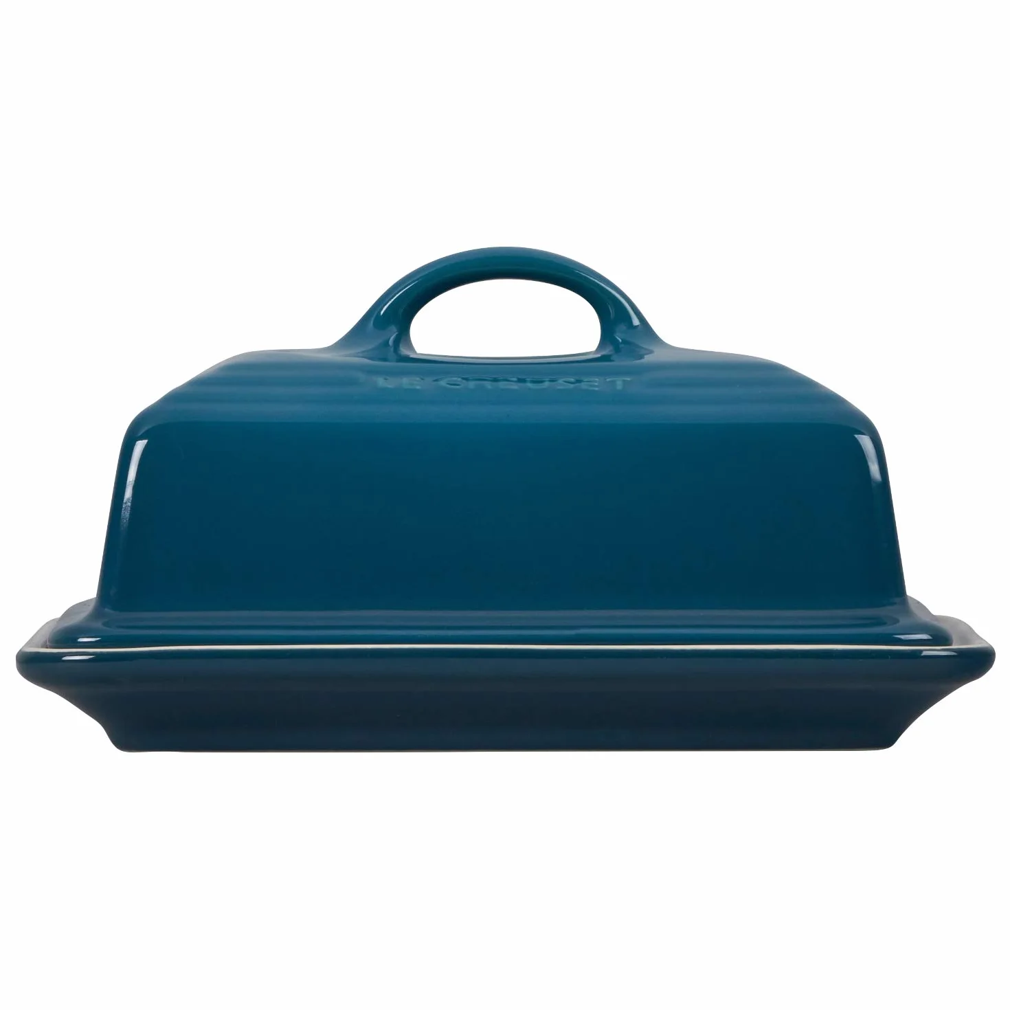 LE CREUSET Mantequera de cerámica de gres, 900 g, 17 x 12.5 x 9 cm, Azul Deep Teal