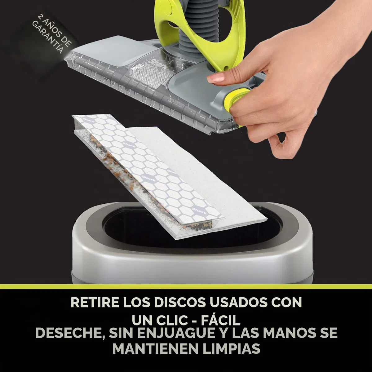 Shark VacMop 2 en 1, Aspiradora y Mopa sin Cable con Spray, Gris Antracita | Para Suelos Duros, 4 Almohadillas Desechables, Solución de Limpieza de 355 Ml, Ligera 1,5 Kg, sin Mantenimiento, VM200EU