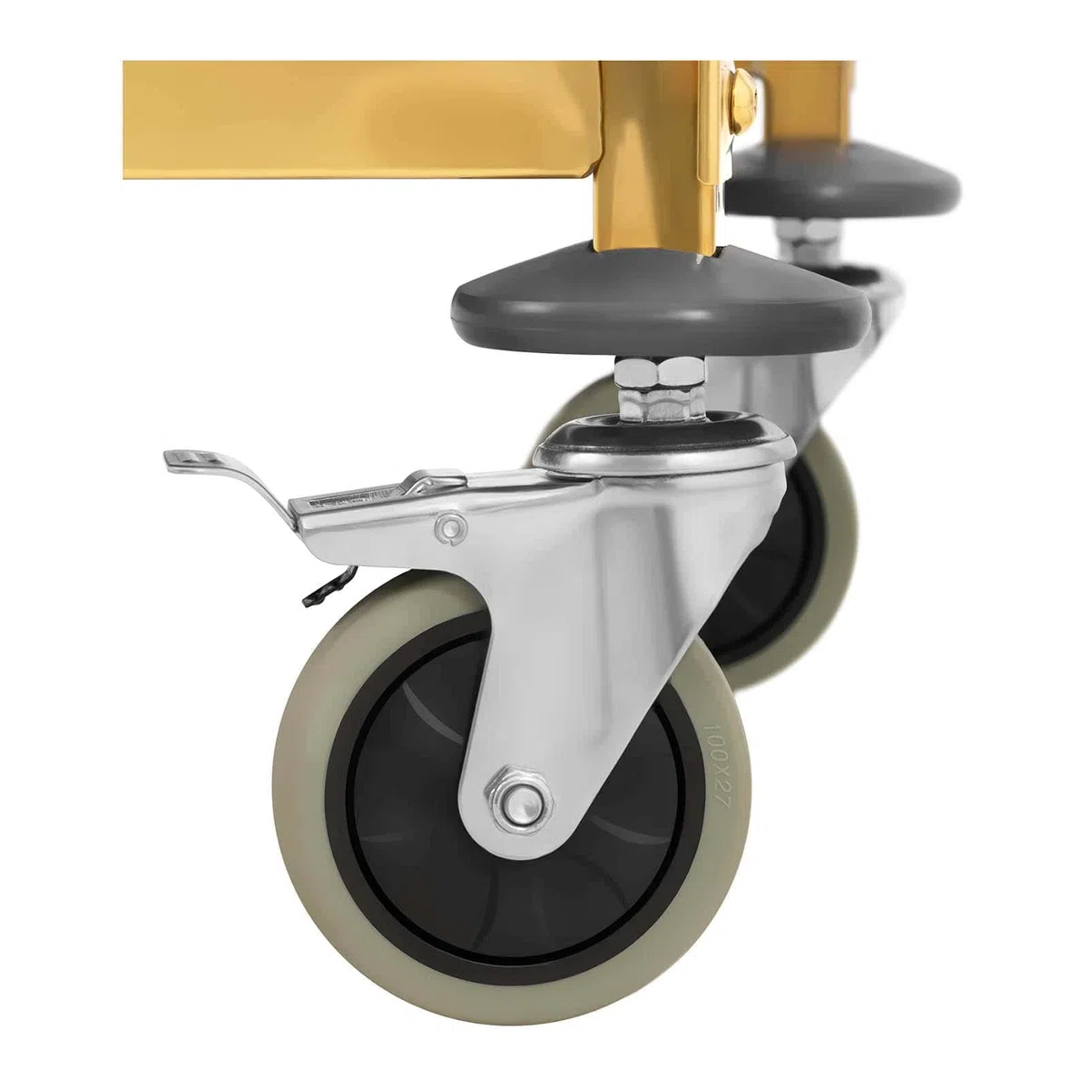 Carro de servicio de acero inoxidable con 3 estantes, capacidad de 240 kg, carro utilitario resistente