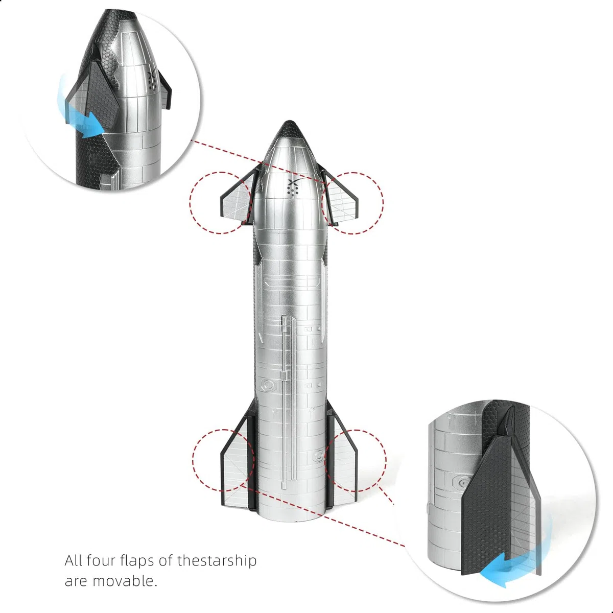 Modelo de cohete Starship 1/200 Dragon Spacecraft (10,4 pulgadas) adecuado para SpaceX Starship modelo estático adecuado para entusiastas del espacio modelos de cohetes o modelos de pantalla