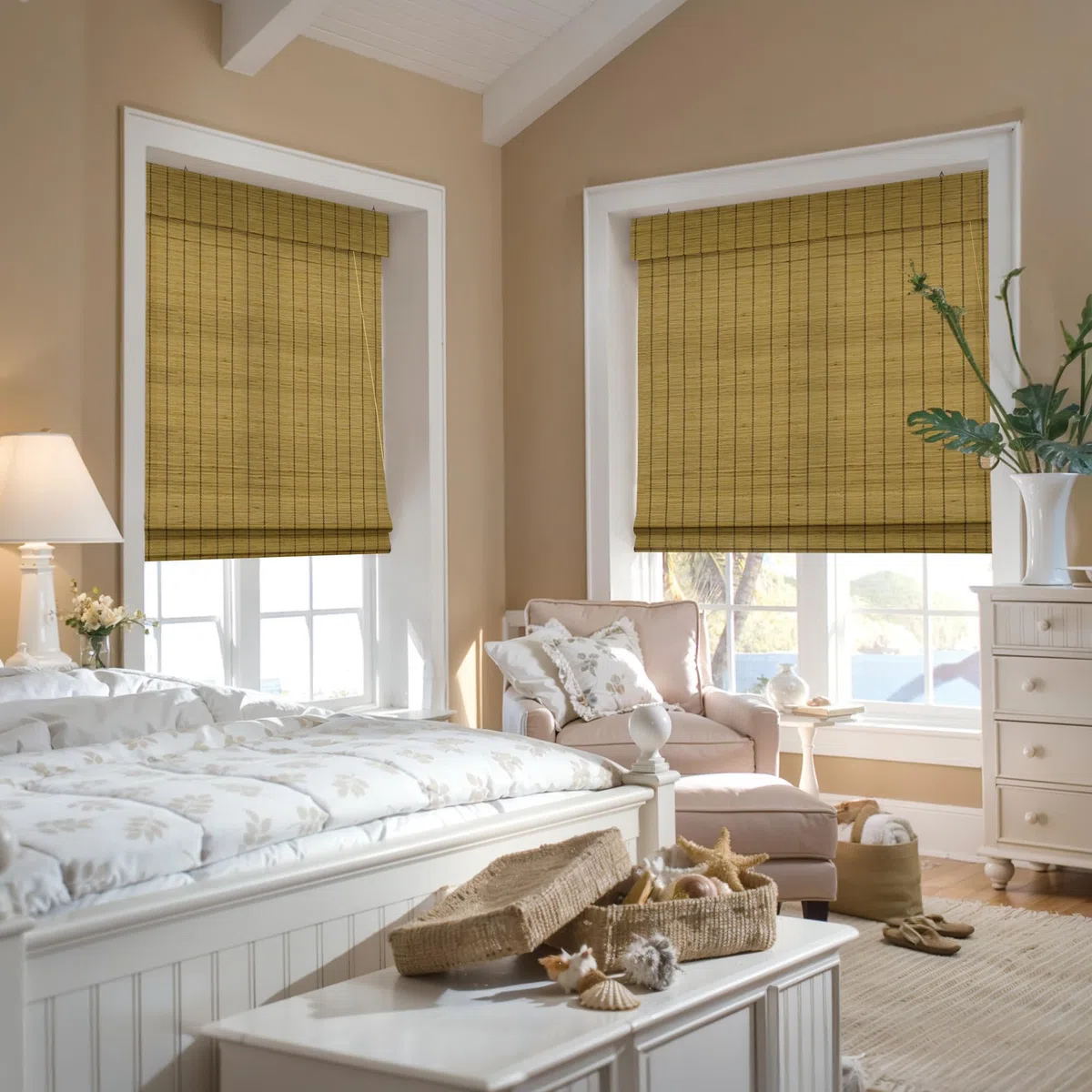 Victoria M. Klemmfix Persiana Enrollable de Bambú Fijación sin Taladrar, Protección Solar para Puertas y Ventanas, 90 x 220 cm, Marrón
