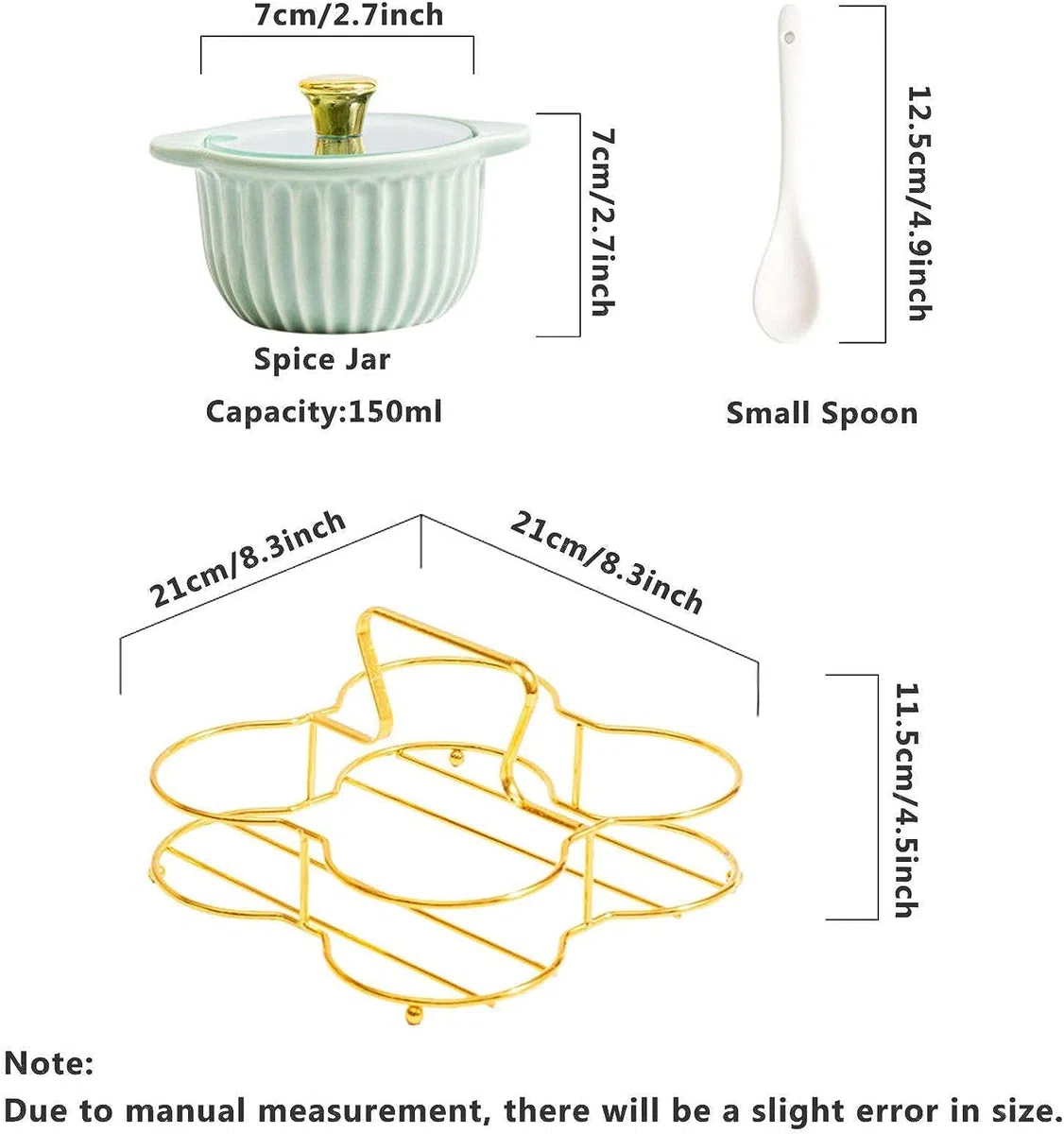 SAeWare Juego de 4 recipientes de cerámica para condimentos con tapa de cuchara y bandeja, tarros de condimentos con cuchara, cocina, especias, azúcar, encimera de cocina, colores mixtos