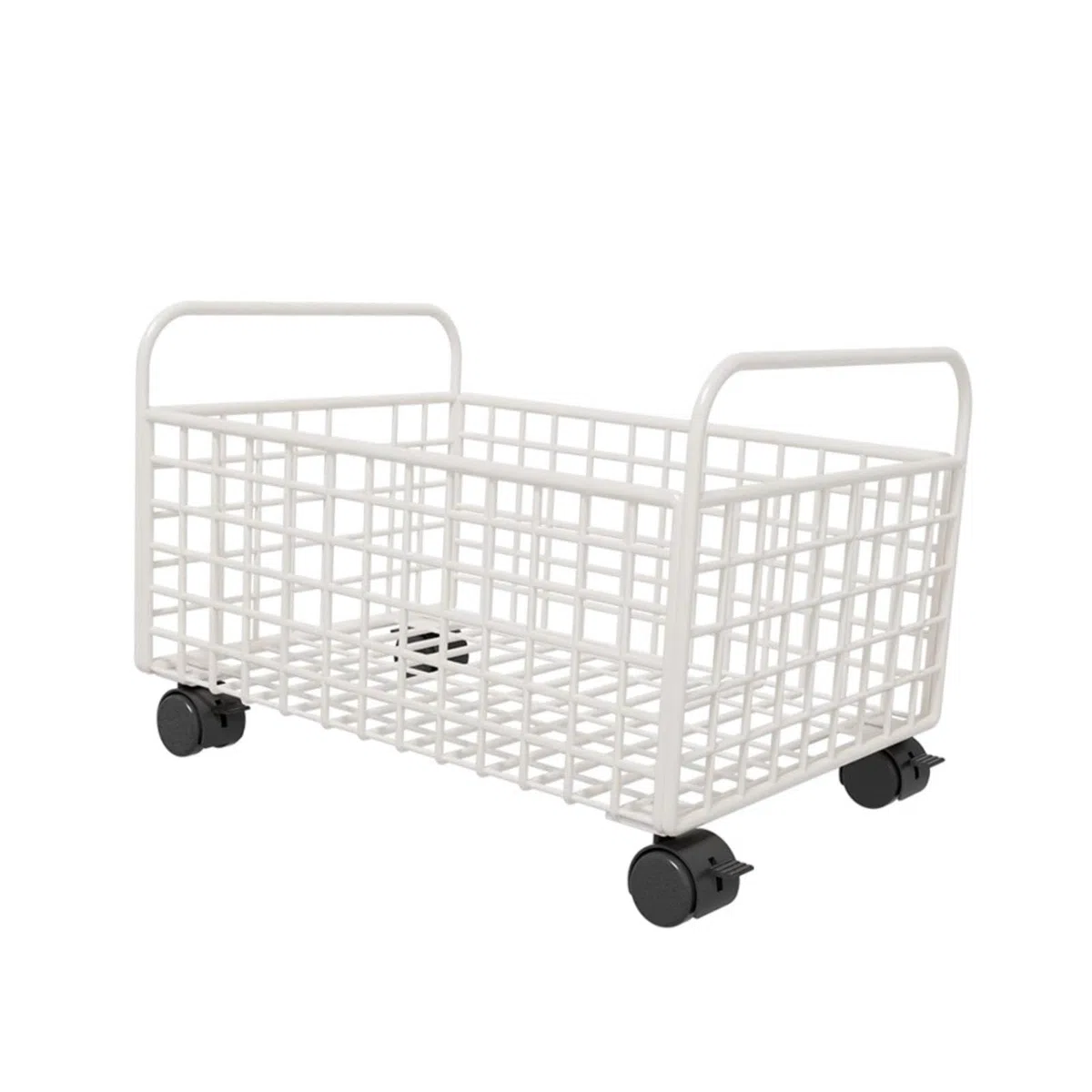 Oshhni Carrito utilitario con Ruedas, contenedor de Almacenamiento de Malla metálica, Organizador de Archivos Debajo del Escritorio con Ruedas para, Blanco, 25 Cm X 38 Cm X 26