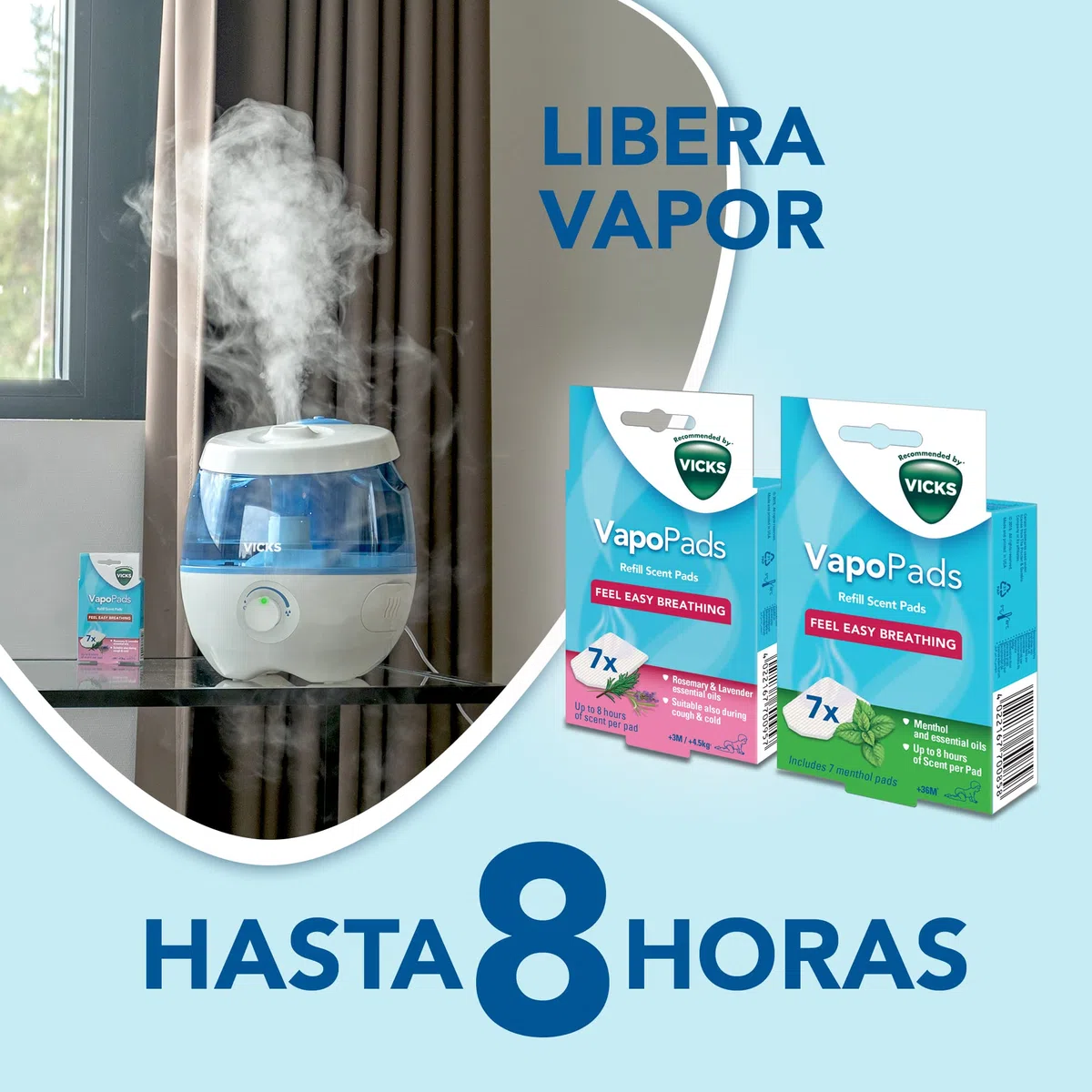 Vicks Sweet Dreams Cool Mist Humidificador, proyector para bebés, Para dormitorios de niños y guarderías,Habitaciones de hasta 35 m², 1 VapoPad incluído, Tecnología ultrasónica silenciosa,VUL575