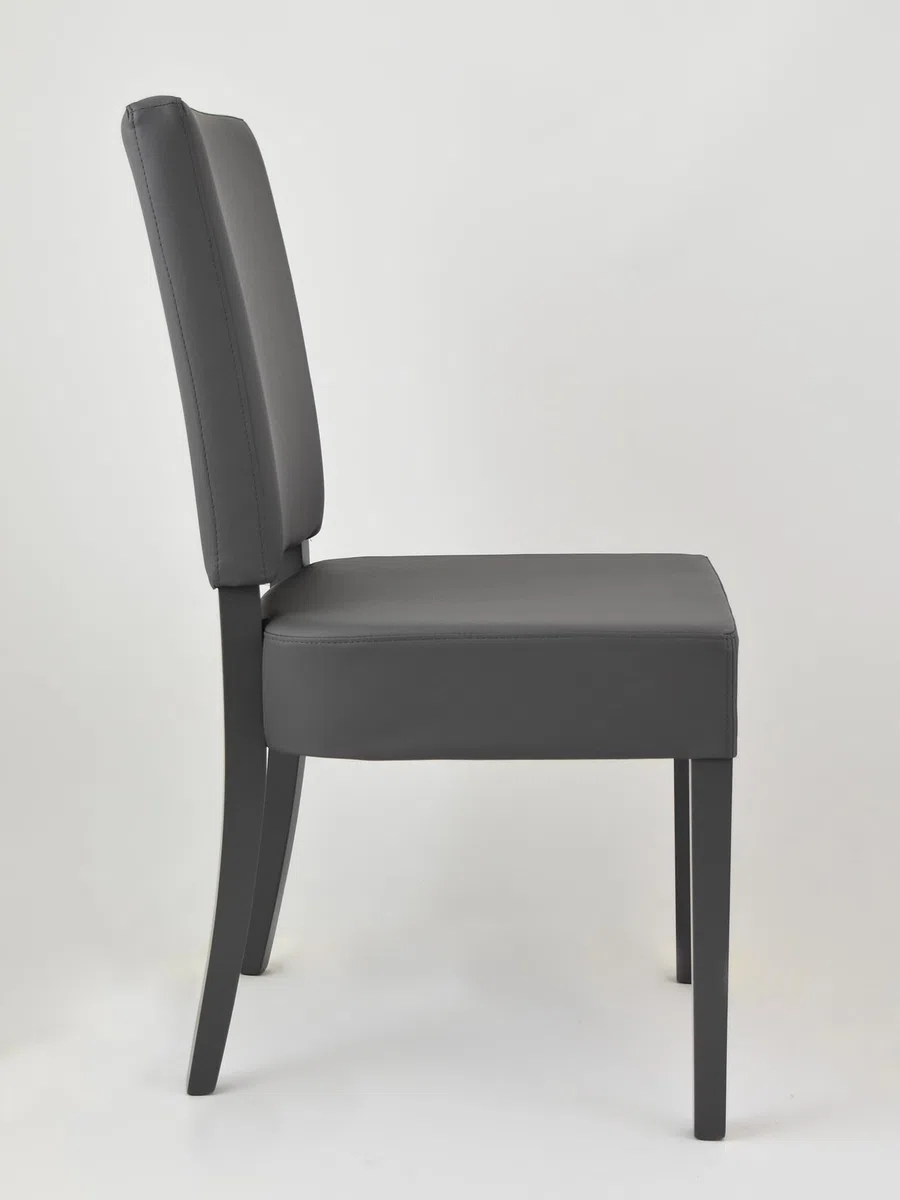 t m c s Tommychairs - Set 4 sillas Genny para Cocina, Comedor, Bar y Restaurante, solida Estructura en Madera de Haya y Asiento tapizado en Polipiel Gris Oscuro
