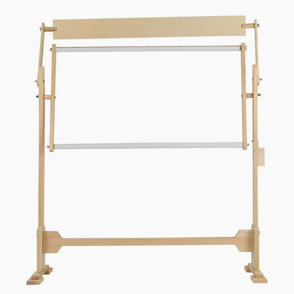 SOULONG Ajustable Soporte de Piso de Marco de Punto de Cruz Rotación de 360 Grados Marco de Bordado de Madera
