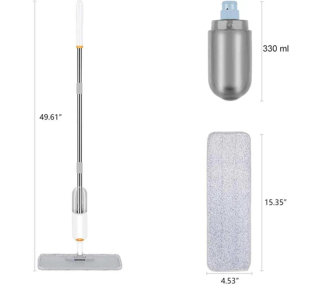 Fregona con pulverizador manual, Herramientas de limpieza del hogar, fregona para lavar el suelo, fregona limpiadora de suelos planos con almohadillas de microfibra de repuesto To pursue happiness