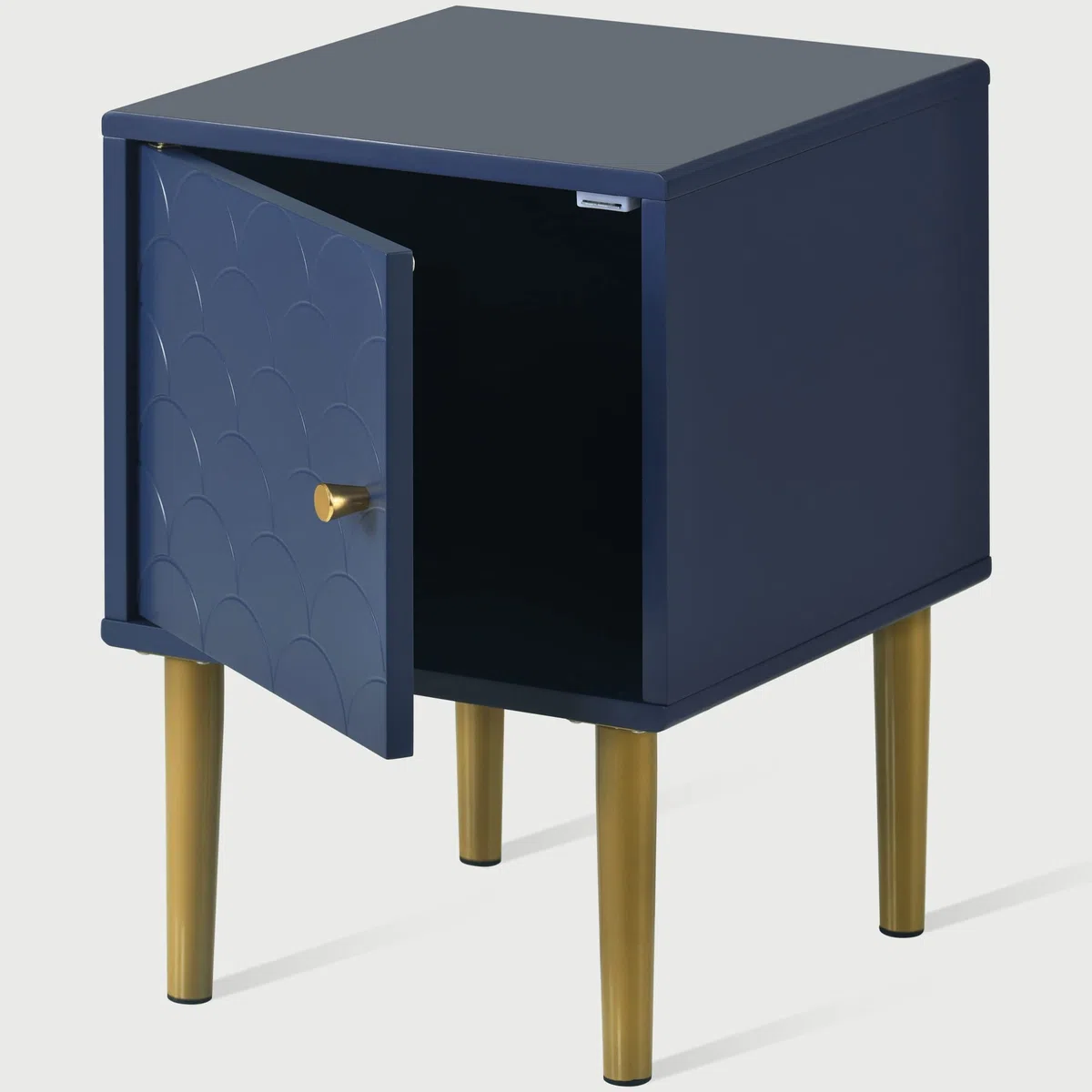 KAZZIO Juego de 2 mesitas de noche, mesitas de noche, mesitas auxiliares, color azul marino, mesa de sofá adecuada para cualquier cama y dormitorio (mesita de noche, 2)