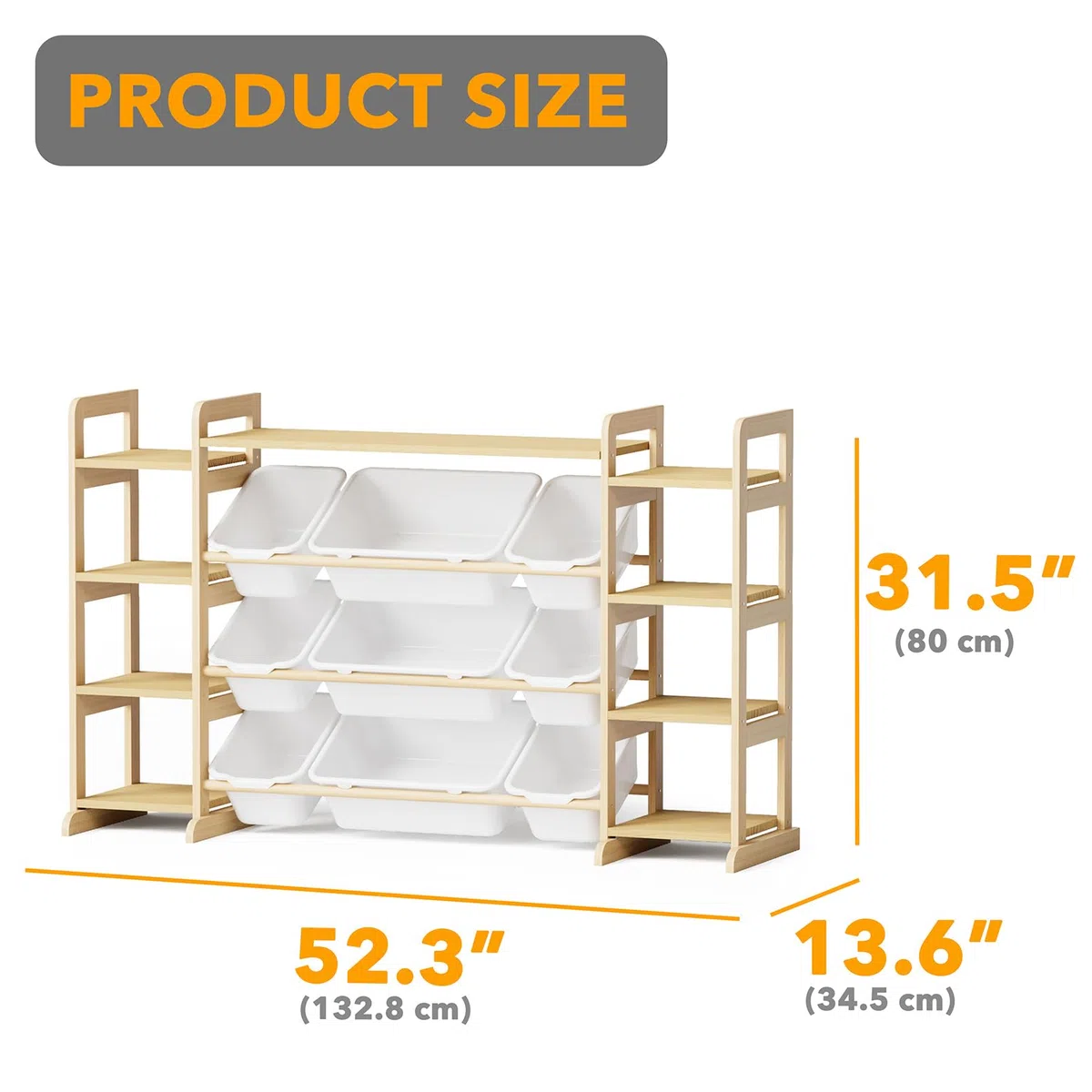 SpaceAid Organizador grande de almacenamiento de juguetes, 9 estantes, 9 contenedores, organizadores de juguetes, estantería de almacenamiento para niños, caja de juguetes, estantería para dormitorio