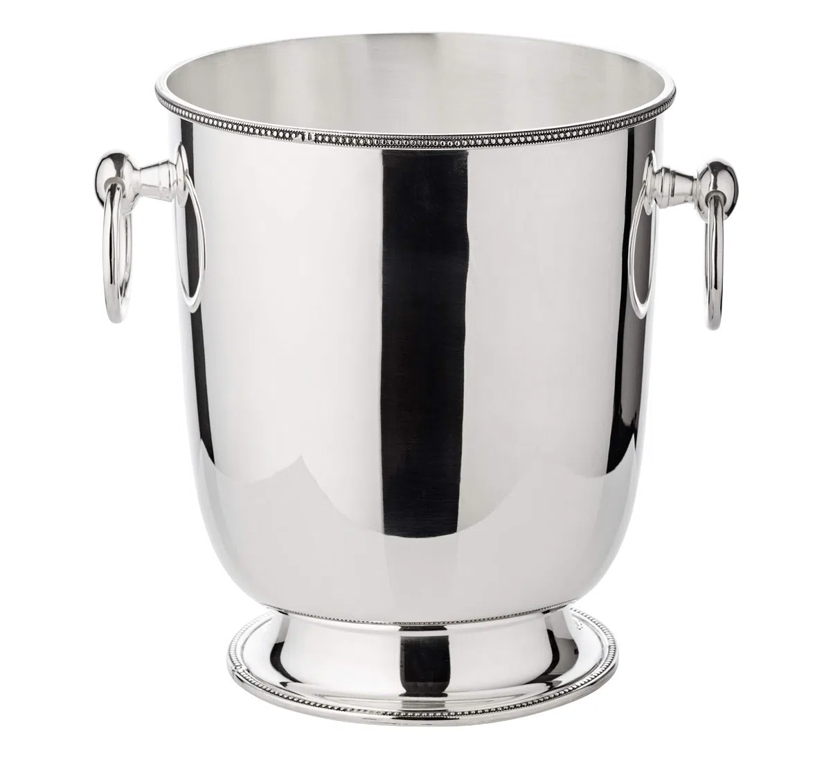 EDZARD Champanera Perla (H 22 cm, Ø 18 cm), plateada gruesa, de doble pared, con asas, para 1 botella – enfriador de vino, enfriador de botellas, cubitera