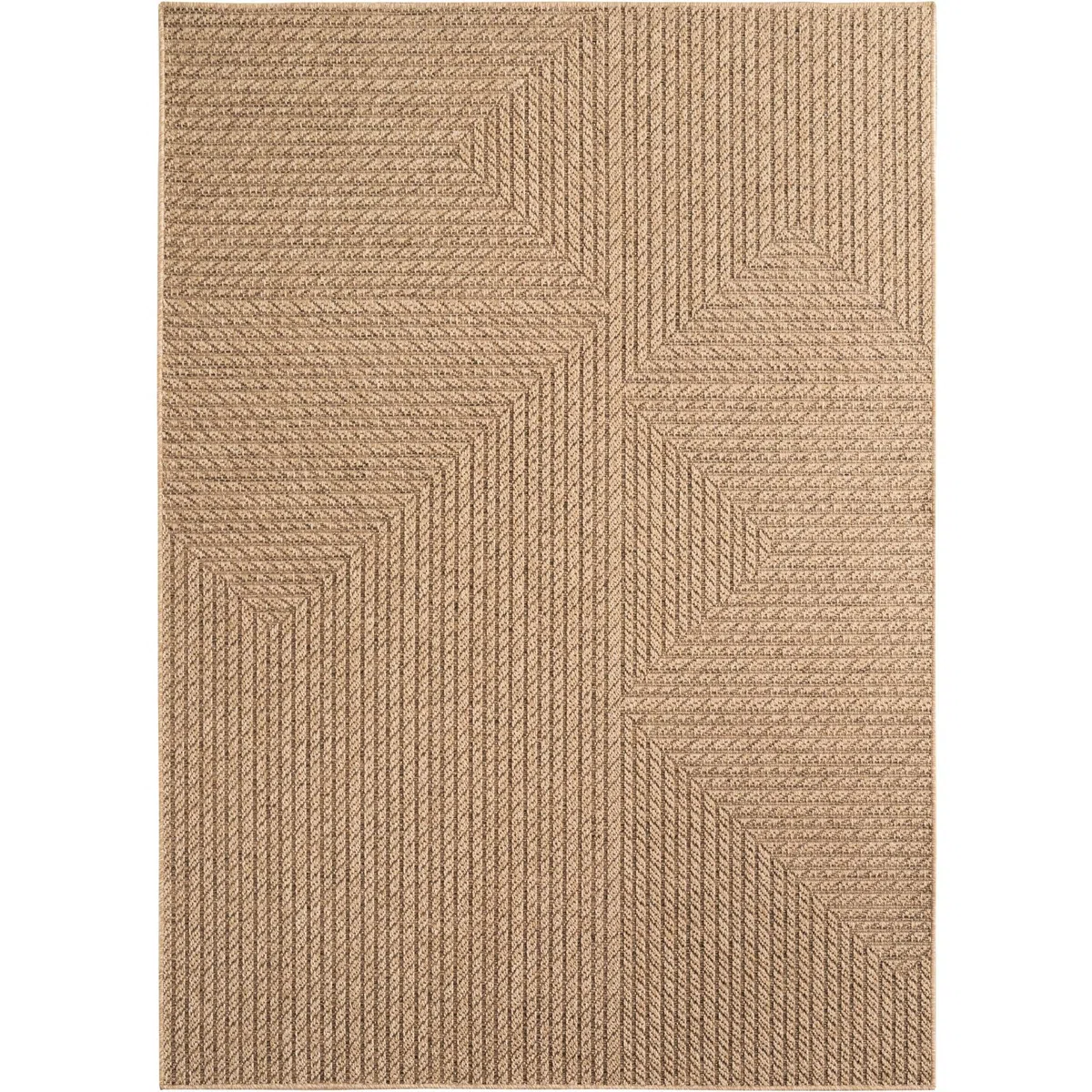 HomebyHome Alfombra Exterior 200x290 cm Resistente a la Intemperie Fácil Cuidado Aspecto Yute Natural Diseño Escandinavo para Salón Dormitorio Terraza Balcón Jardín