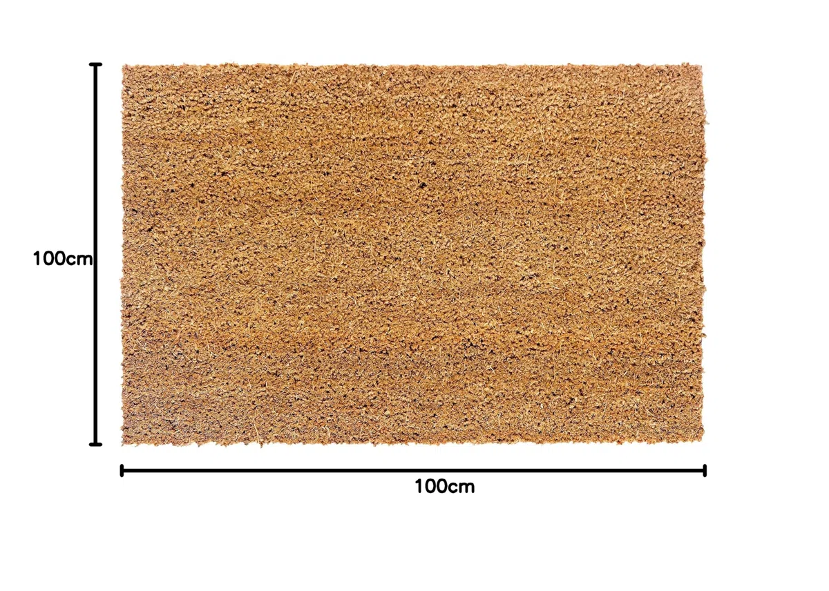 Carpido Felpudo Coco 100x100 cm Muy Resistente - 16mm Coco Estera Natural Antibacteriano - Felpudo rascador Estera Antipolvo Respetuoso con el Medio Ambiente