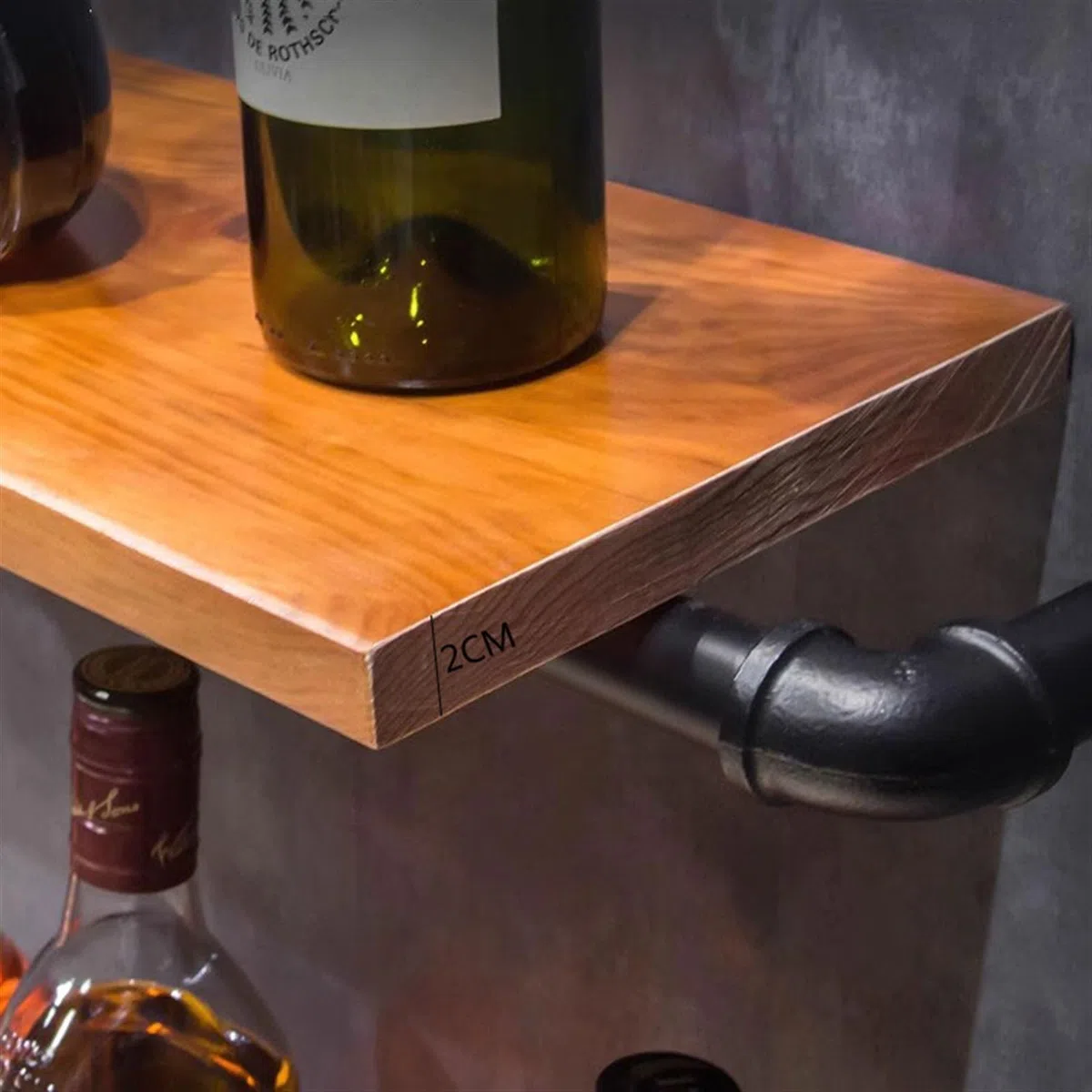 Botelleros Enfriador de Vino de Estilo Industrial Creativo, Estante de Vino montado en la Pared for el hogar, Estante de Pared de Tubo de Hierro, decoración Botellero de Vino Mesa