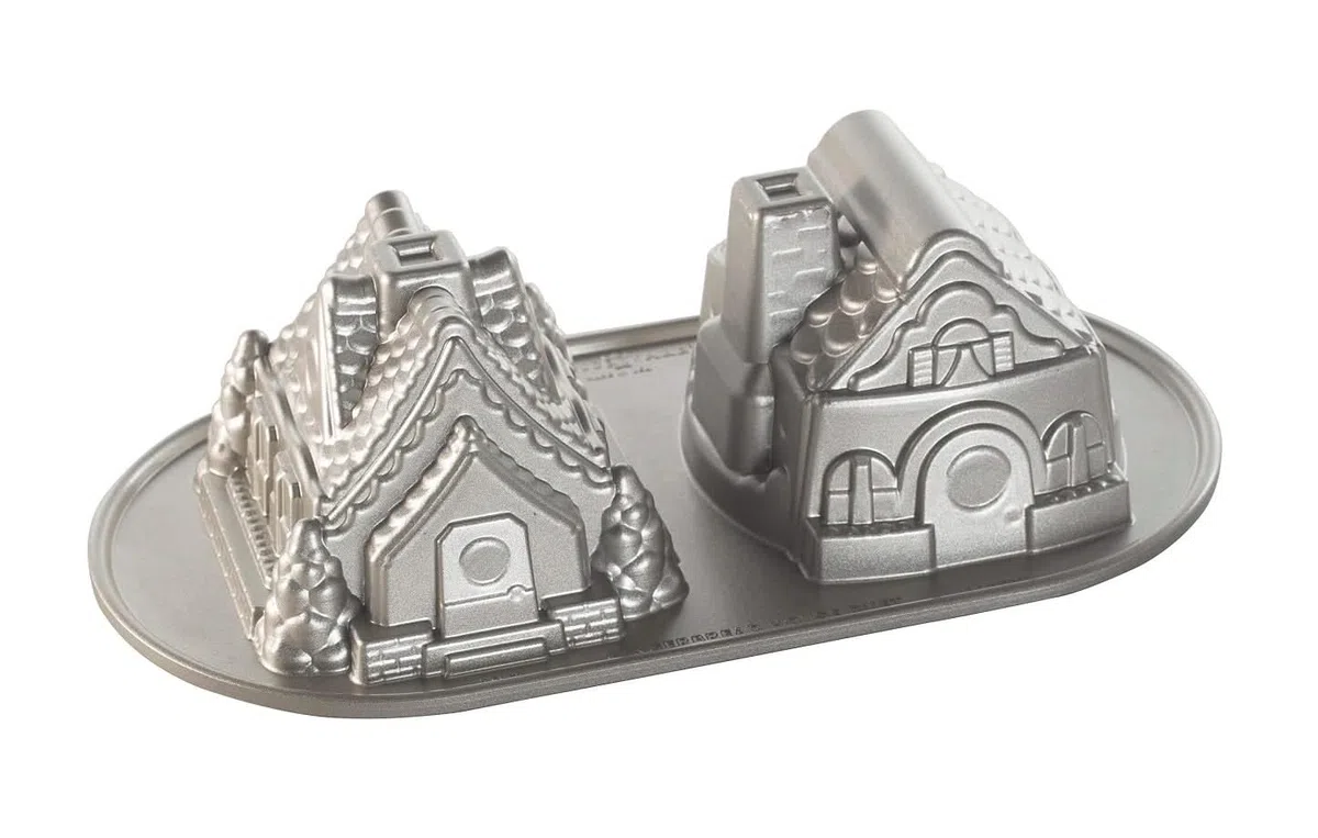 (One Size, None) - Gingerbread House Duet Cake Pan - Nordic Ware Seasonal Collection - Bundt cakes, jelly, savoury