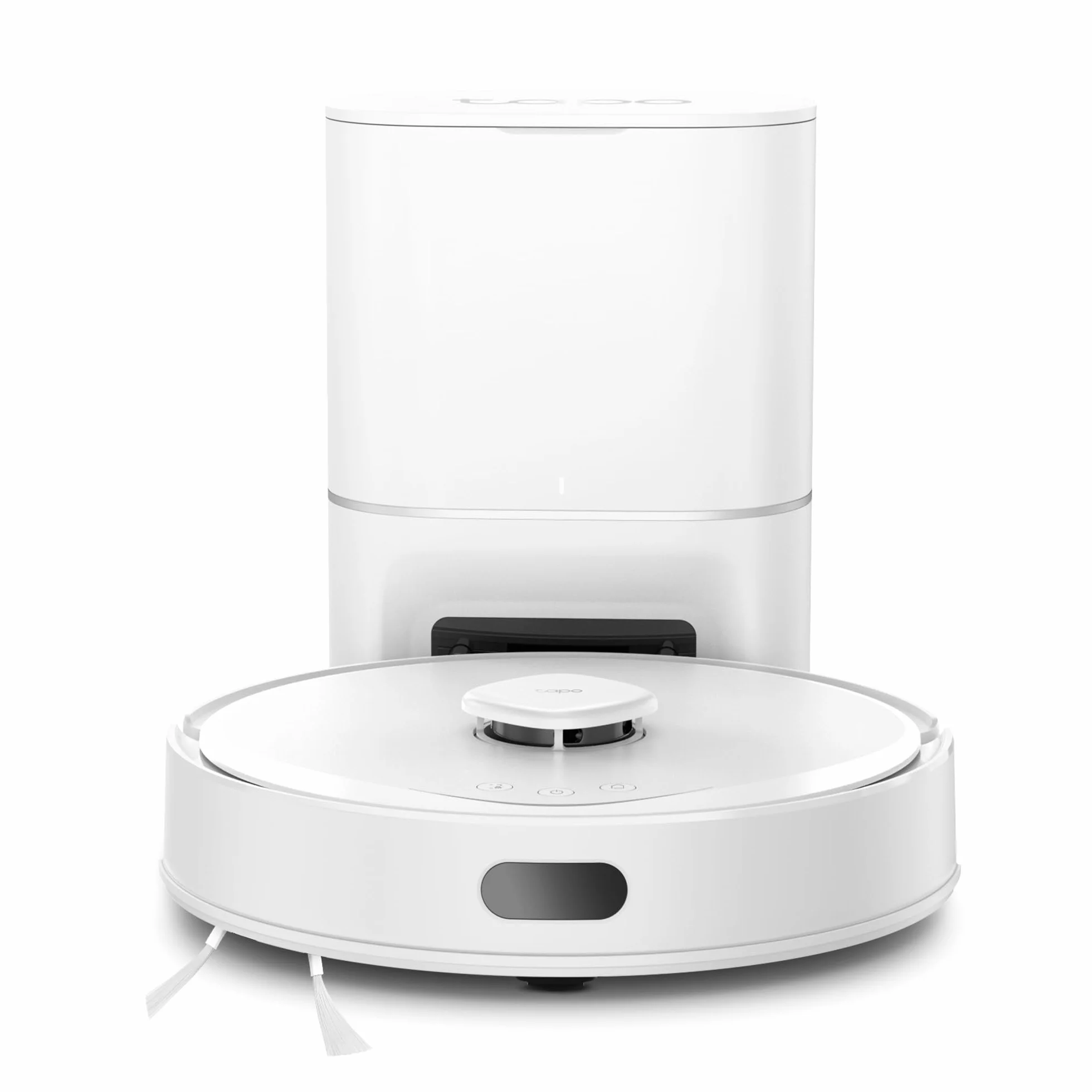 Tapo RV30 MAX Plus White-Robot Aspirador y Fregasuelos, Base Autolimpieza | Depósito 3L. Vaciado Automático. Navegación LiDAR+IMU. Detección de Obstáculos. Múltiples Funcion de Fregado. App Tapo.