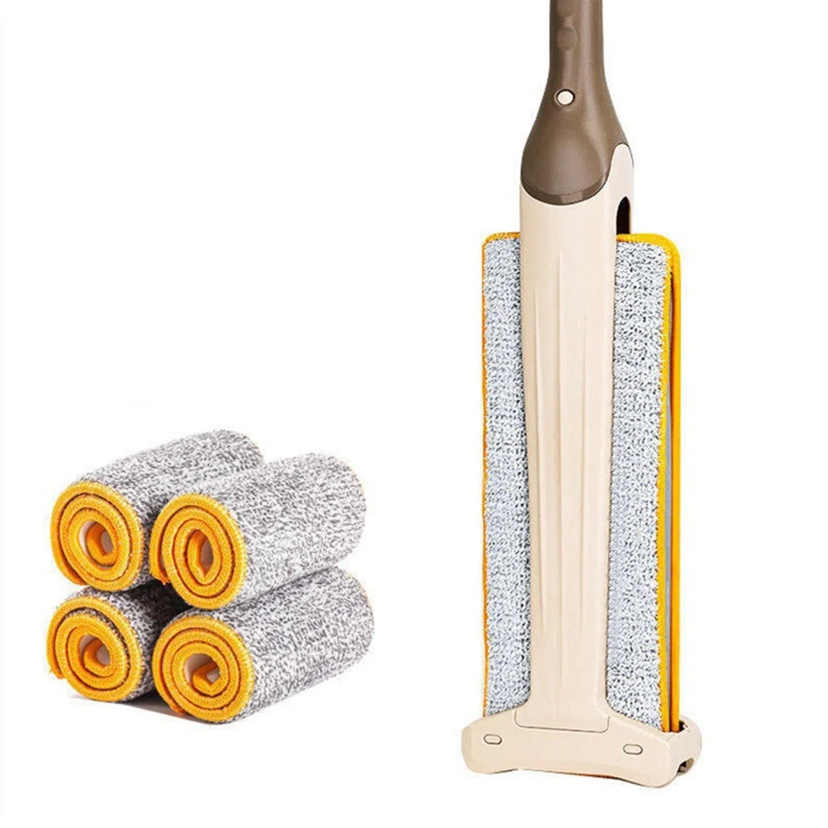 Fregona Piso mágico Plana de Doble Cara Que se rehorta el Piso de Madera Dura 360 Fregadero de la Microfibra Manos Libres con 4 Almohadillas Lavables de Microfibra Mopa Fregona