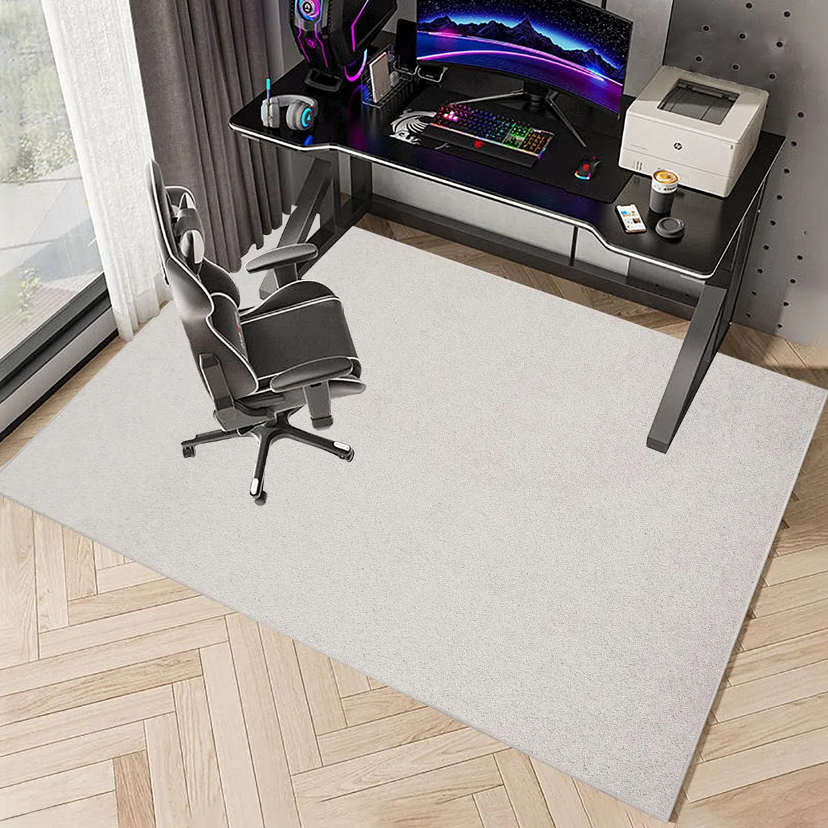 Alfombra Silla de Oficina, Alfombrilla Protectora Suelo Antideslizante 200 x 270 cm Alfombra Gaming Suelo Alfombra Silla Escritorio para Suelos Duros Protector Suelo Silla Ruedas, para Oficina Hogar