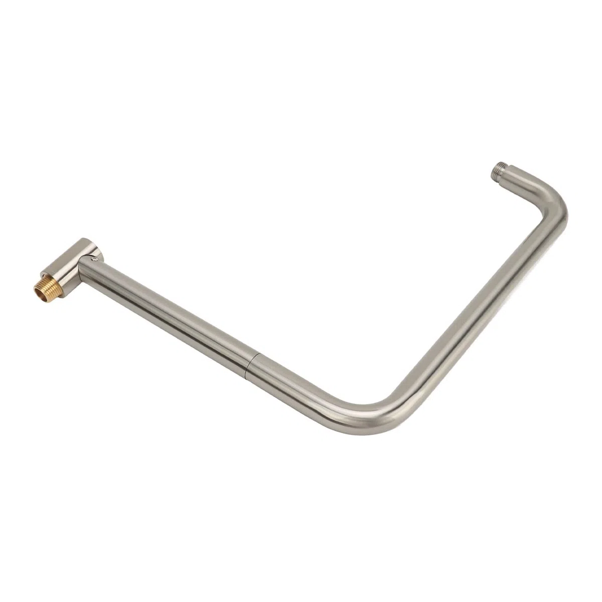 Extensor Ducha, Extensión de brazo de ducha giratorio en forma de S de acero inoxidable con brida, montaje en pared, elevador de cabezal de ducha ajustable, 360 grados, 33 cm, rosca G1/2 (Cepillado)