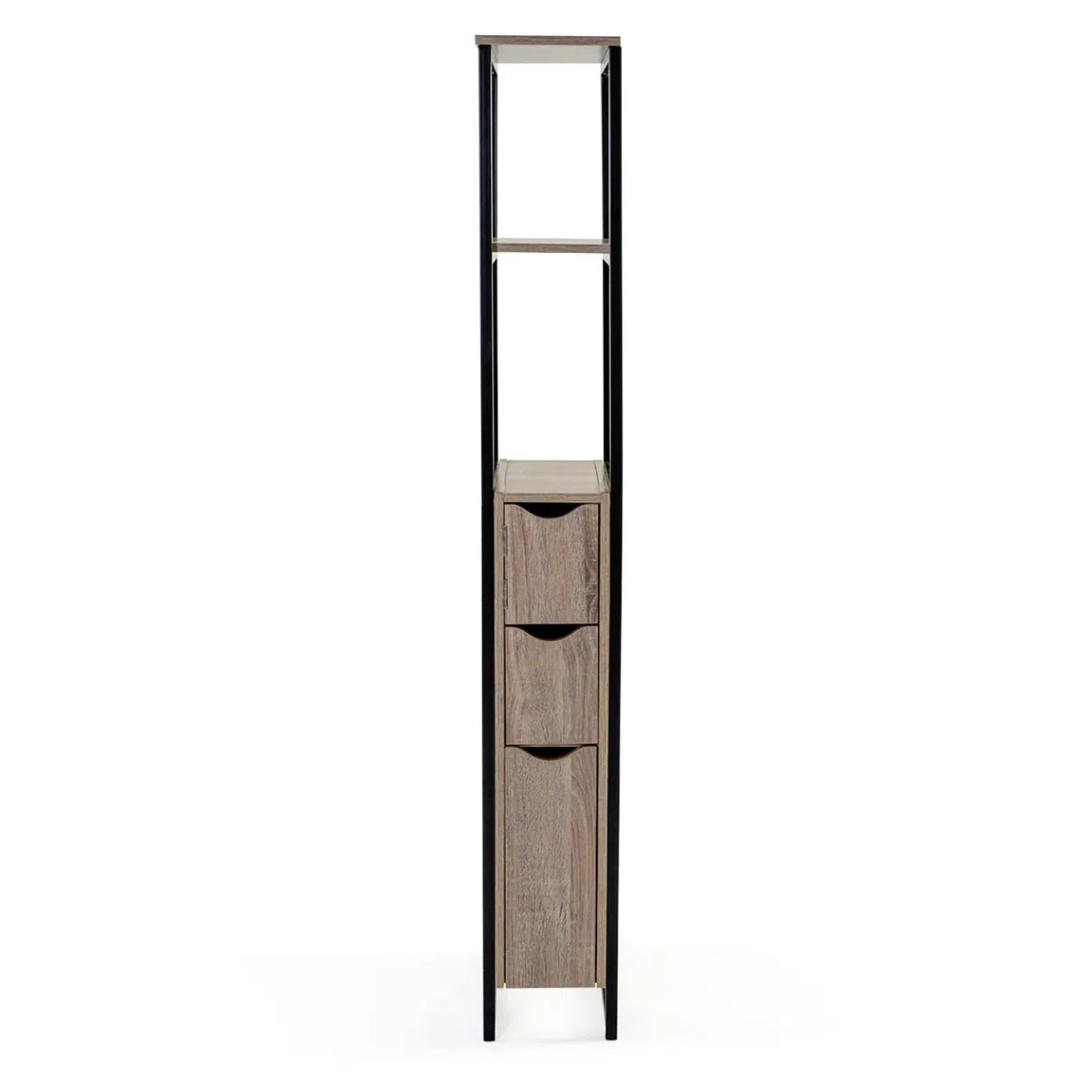 IDMarket - Mueble WC 3 puertas DETROIT diseño industrial con estantes