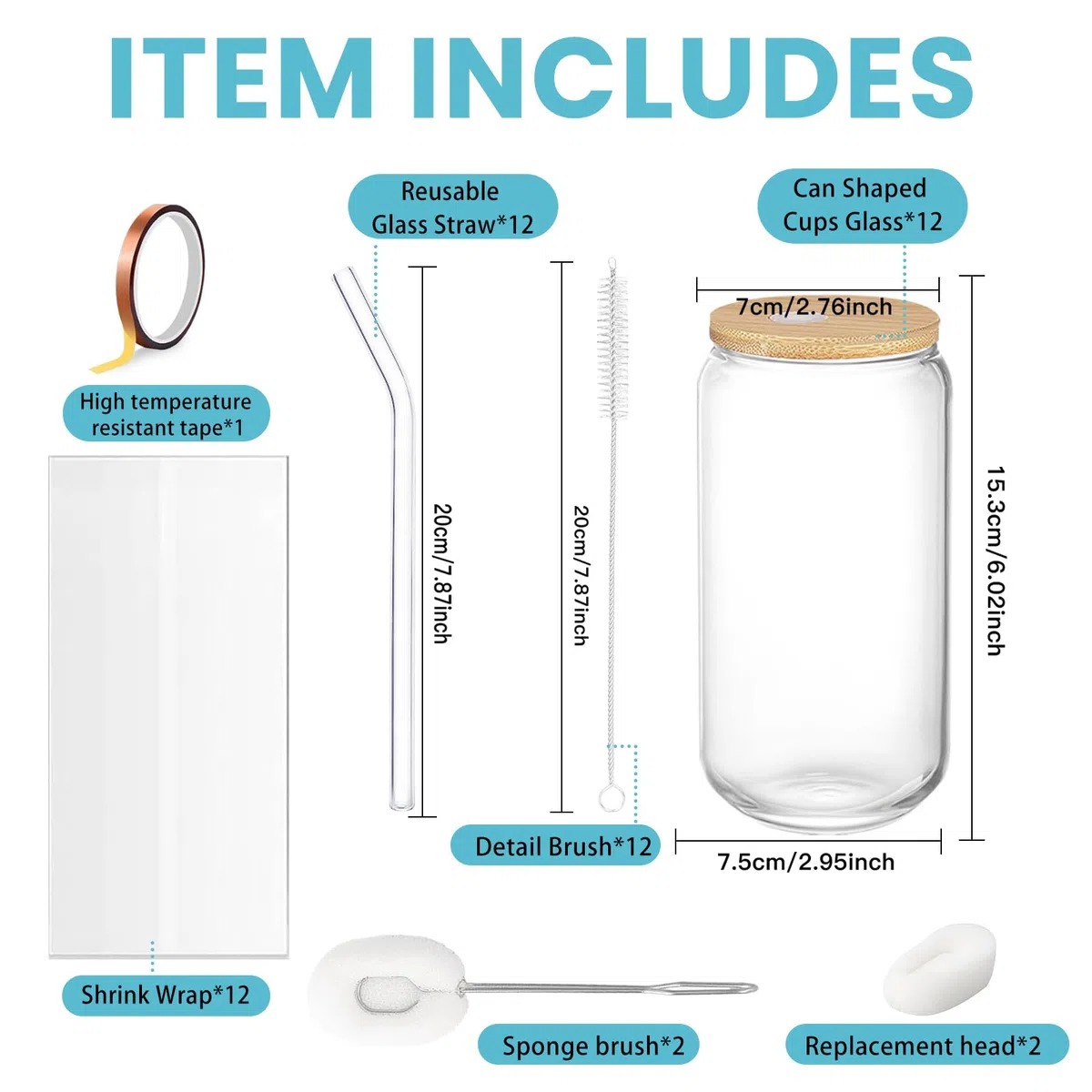 Vasos con pajas y tapas, 12 latas de cerveza en forma, vasos de café helado, tazas transparentes para cócteles, whisky, cola, zumo, soda, té, agua, set de regalo vaso de 16 oz,(12pcs)