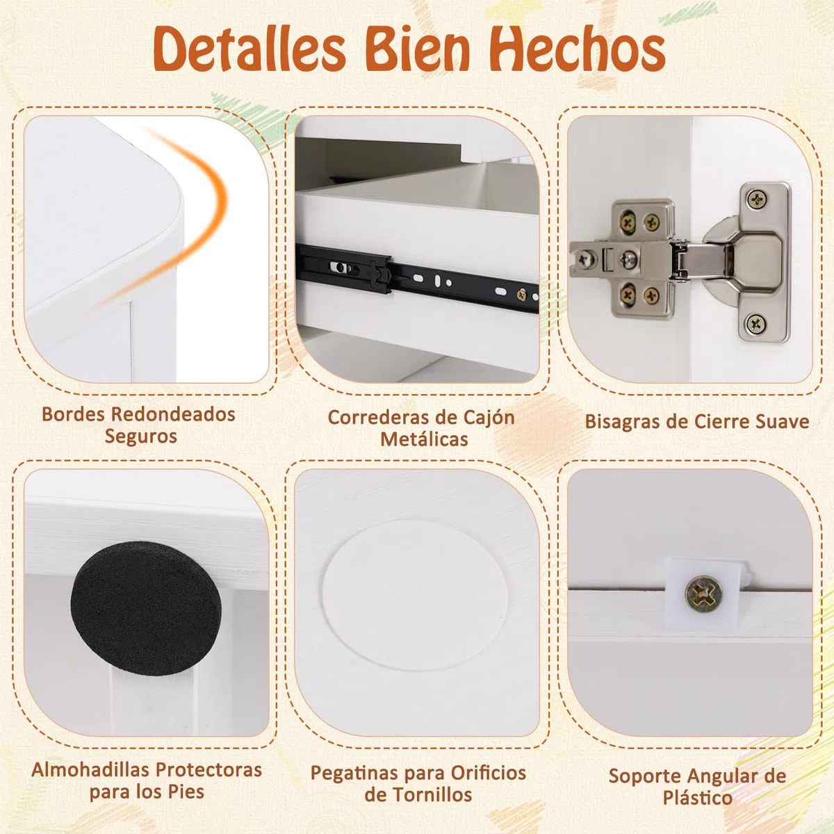 GOPLUS Organizador de Almacenamiento de Juguetes para Niños, Estantería con 2 Cajones, 2 Gabinetes Cerrados y 1 Compartimento Abierto, Mueble de Madera para Sala de Juegos (Blanco)