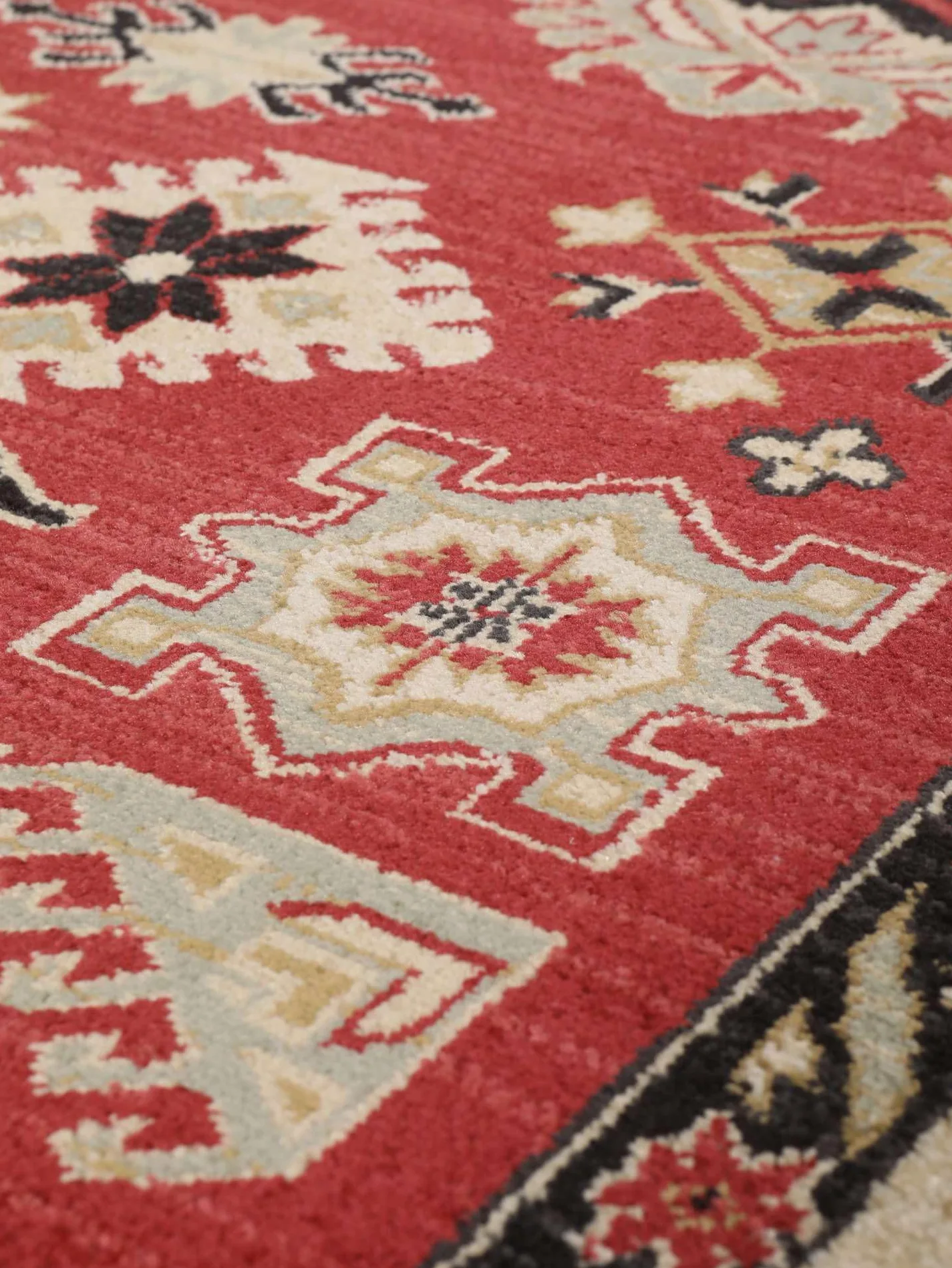 RugVista Shirvan Kazak Alfombra, 200 x 200 cm, Rojo/Beige | Orientales, Cuadrado, Pelo medio, Limpieza en seco, Oeko-Tex 100, Sala de estar, Comedor, Dormitorio