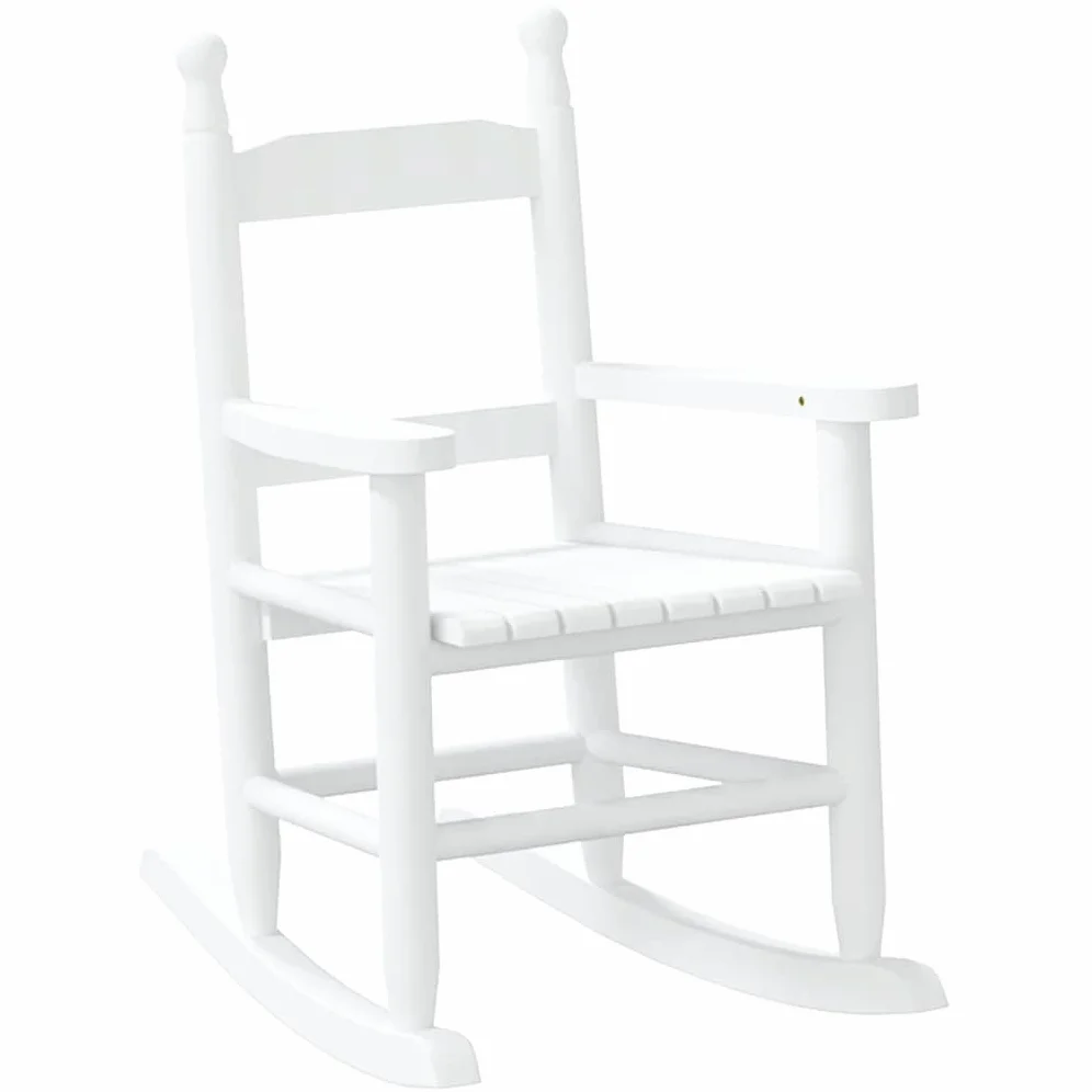 Genérico Mecedora para niños Madera Maciza de álamo Blanca,Mobiliario,Sillas,Mecedoras,4008881