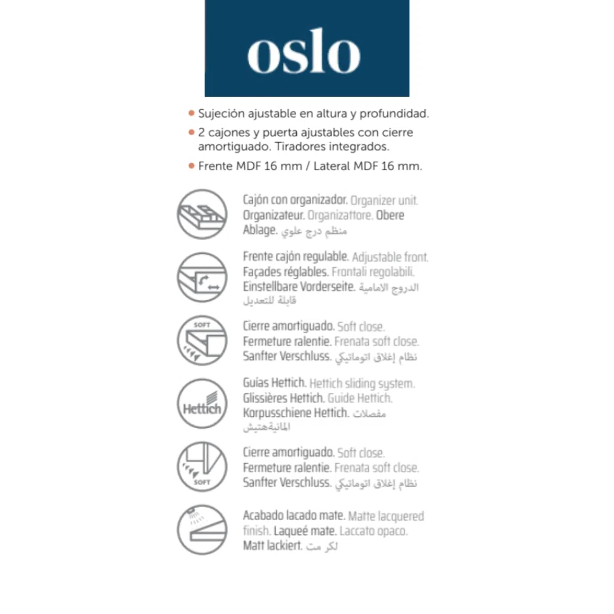Mueble de Baño Suspendido con Lavabo Cerámico Oslo | Mueble Baño Volado de 2 Cajones con Puerta Lateral con Cierre Amortiguado y Organizador | Mist Mate | 80cm