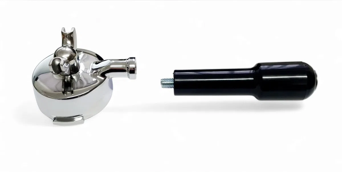 Portafiltro de repuesto para máquinas de espresso SAGE/BREVILLE de 58 mm, 2 boquillas, sin cesta