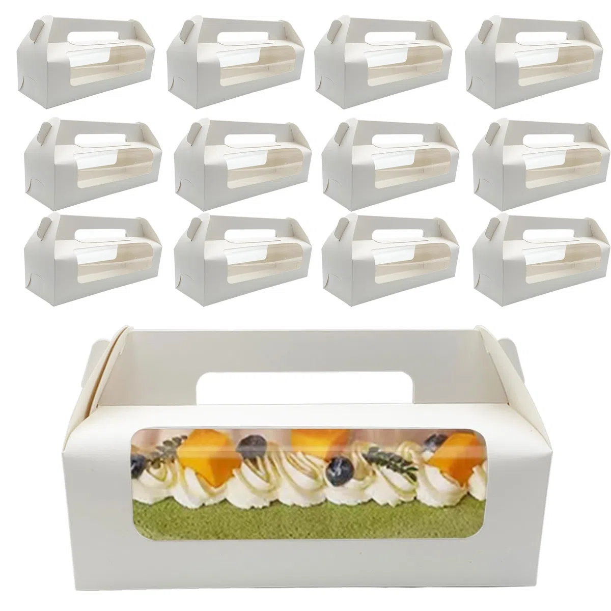 30 cajas de regalo de panadería transparente grande de 10.6 x 3.7 x 3 pulgadas con cartón, caja de regalo de caramelos, cajas de regalo para regalos, fiestas, galletas, pasteles, cupcakes,