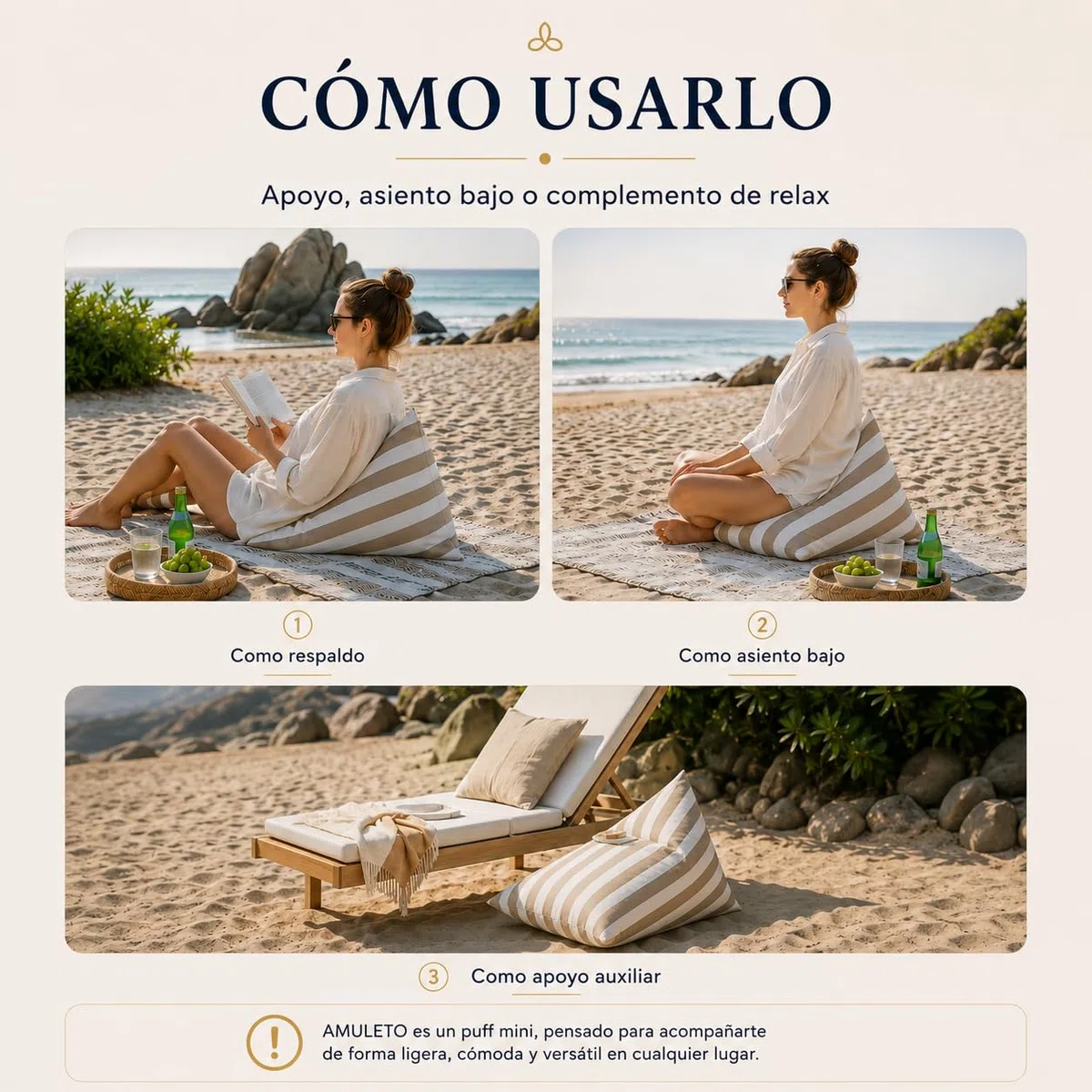 Aiire Puff Exterior Jardín con Relleno Incluido - Tejido Olefina Premium, Desenfundable y Lavable - Sofá Exterior para Playa, Terraza o Piscina - Bean Bag Chair Ligero Amarillo [75x65x55 cm]