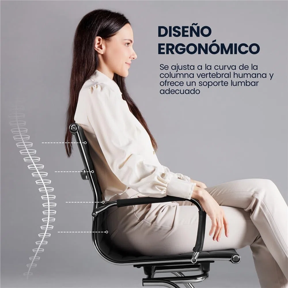 Yaheetech 2 Sillas de Oficina Silla de Recepción Ergonómicas en Negro | Tapizado en Polipiel, Diseño Moderno, Reposabrazos Integrados, Base Metálica, para Oficina, Sala de Espera y Reuniones