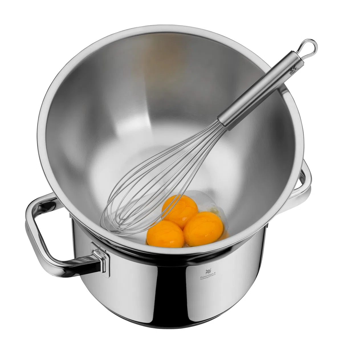 WMF Bol Gourmet - Set de 4 Cuencos de Mezcla (0,75L, 1L, 2L, 2,75L), Apilables, Acero Inoxidable Cromargan 18/10, Apto para Lavavajillas