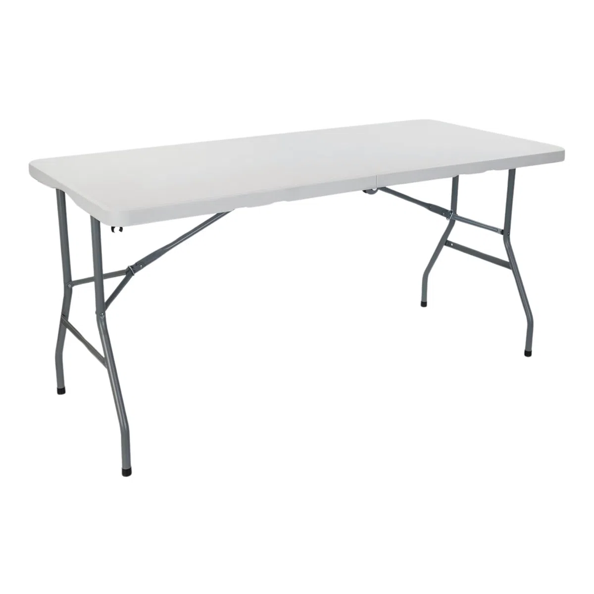 THINIA HOME - Mesa Plegable Rectangular Catering 150cm (Pack 2), Resina/Acero, Interior/Exterior, Jardín y Terraza, Resistente Humedad y Rayos UV, Portátil, 4 Comensales, Dimensiones 150x70x74cm