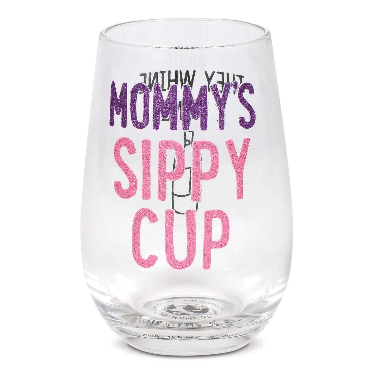 ENESCO Our Name is Mud Mommy's Sippy Cup Copa de Vino sin Tallo, Vidrio, Transparente