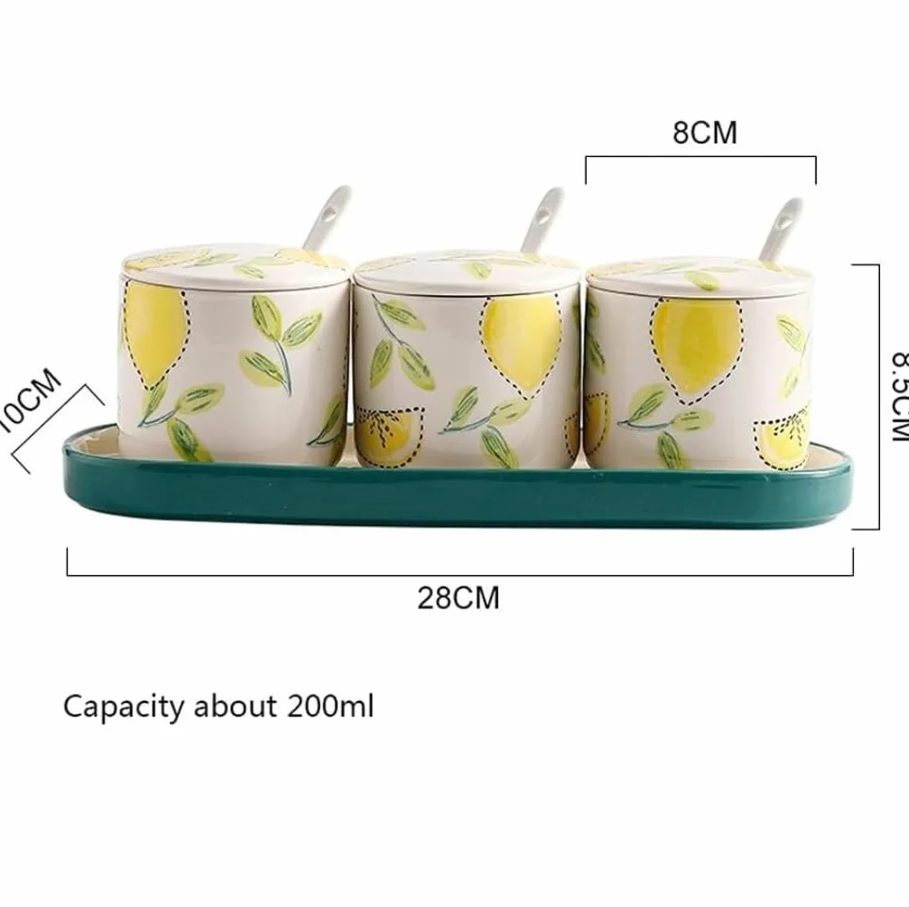 XYNSNDB GaRcan Juego de Botellas de condimentos, Juego de recipientes de cerámica para azucarero, Tarro de Especias de Cocina, Recipiente de azúcar, Sal, Especias, condimentos, tarros de Especias (B)