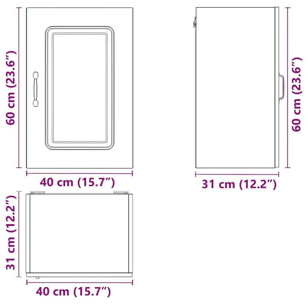 vidaXL Armario de Pared para Cocina Kalmar Madera de ingeniería Negra, Unidad de Pared de Cocina, gabinete para Pared de Cocina, gabinetes de Pared con Puertas