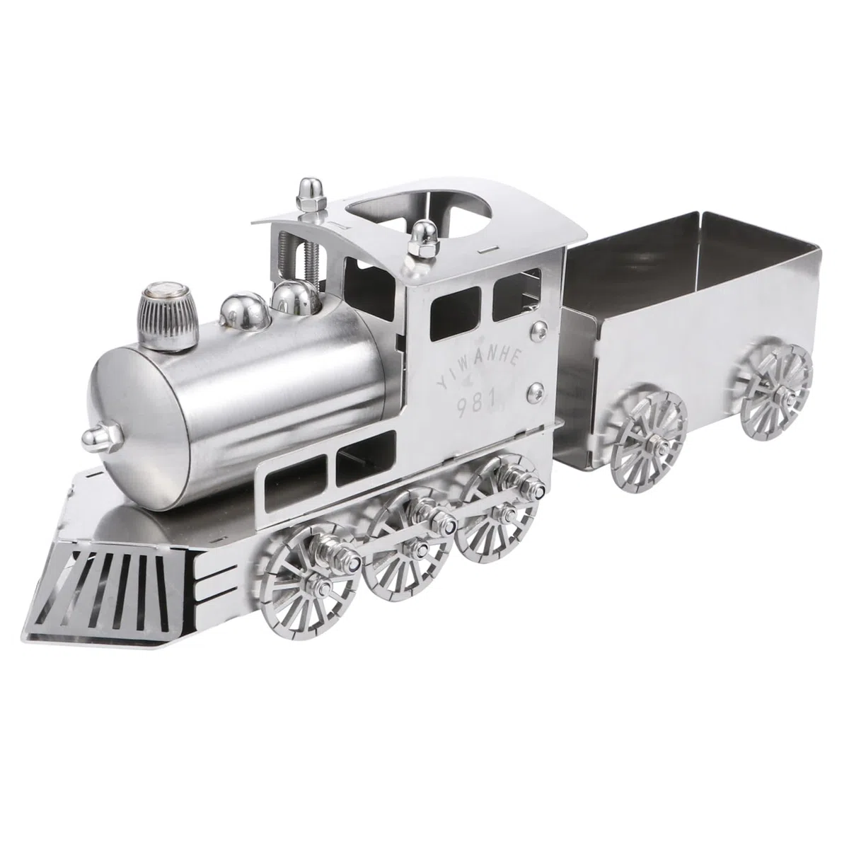 Modelo de Tren de Vapor Clásico de Acero Inoxidable para Decoración de Escritorio, Resistente a Golpes y Desgaste, Estilo Retro y Lujo para Mesa