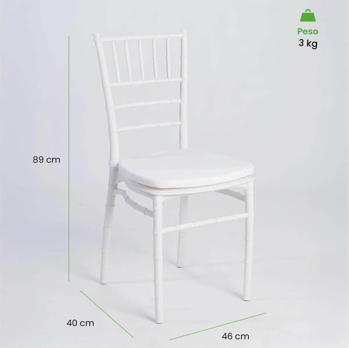 Pack de 4 Sillas Elegantes Modelo Tiffany/Chiavari Blancas ECO24 Bodas, Eventos Especiales y Decoración de Interiores-