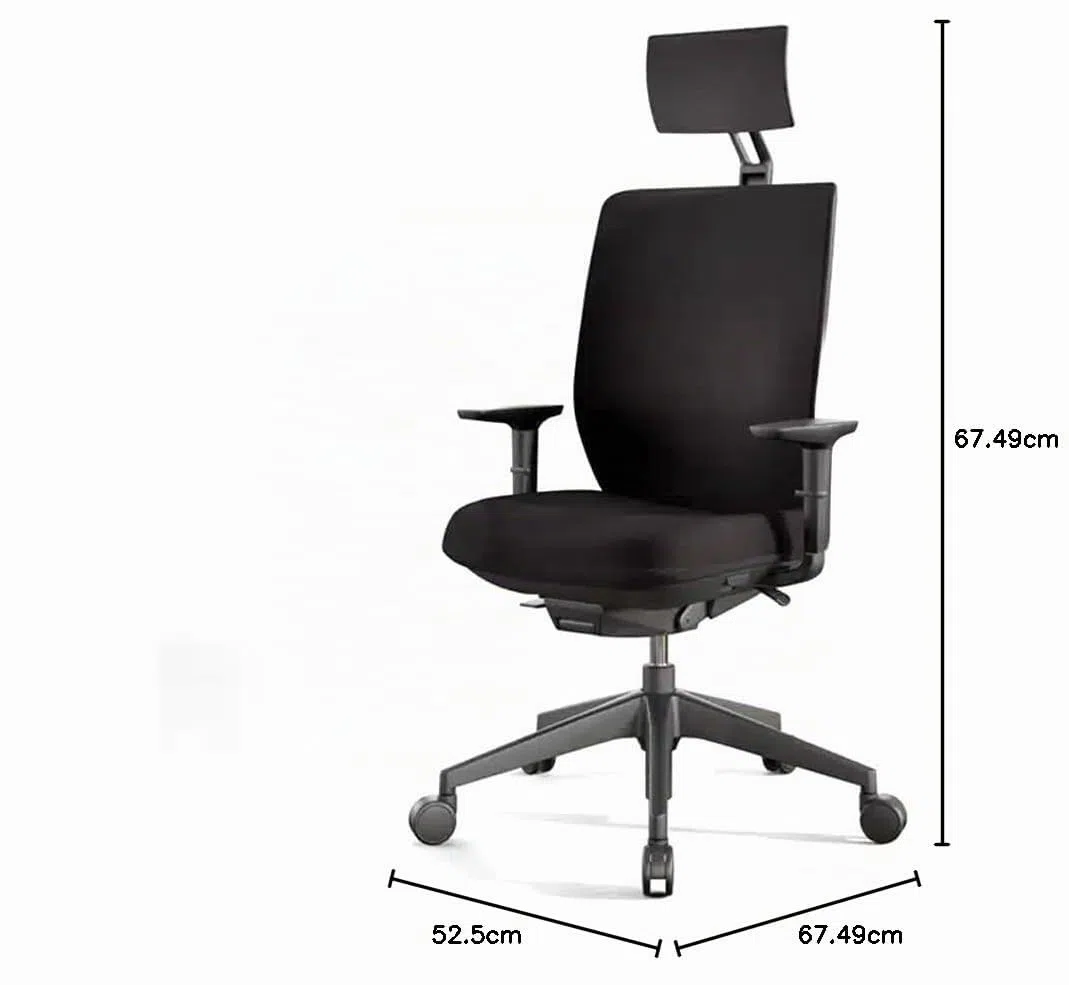 Silla de Oficina Profesional Actiu Trim Carbon Black Tapizado | hasta 150 kg y Uso de hasta 24 Horas… (Brazos 3D, con Cabezal)