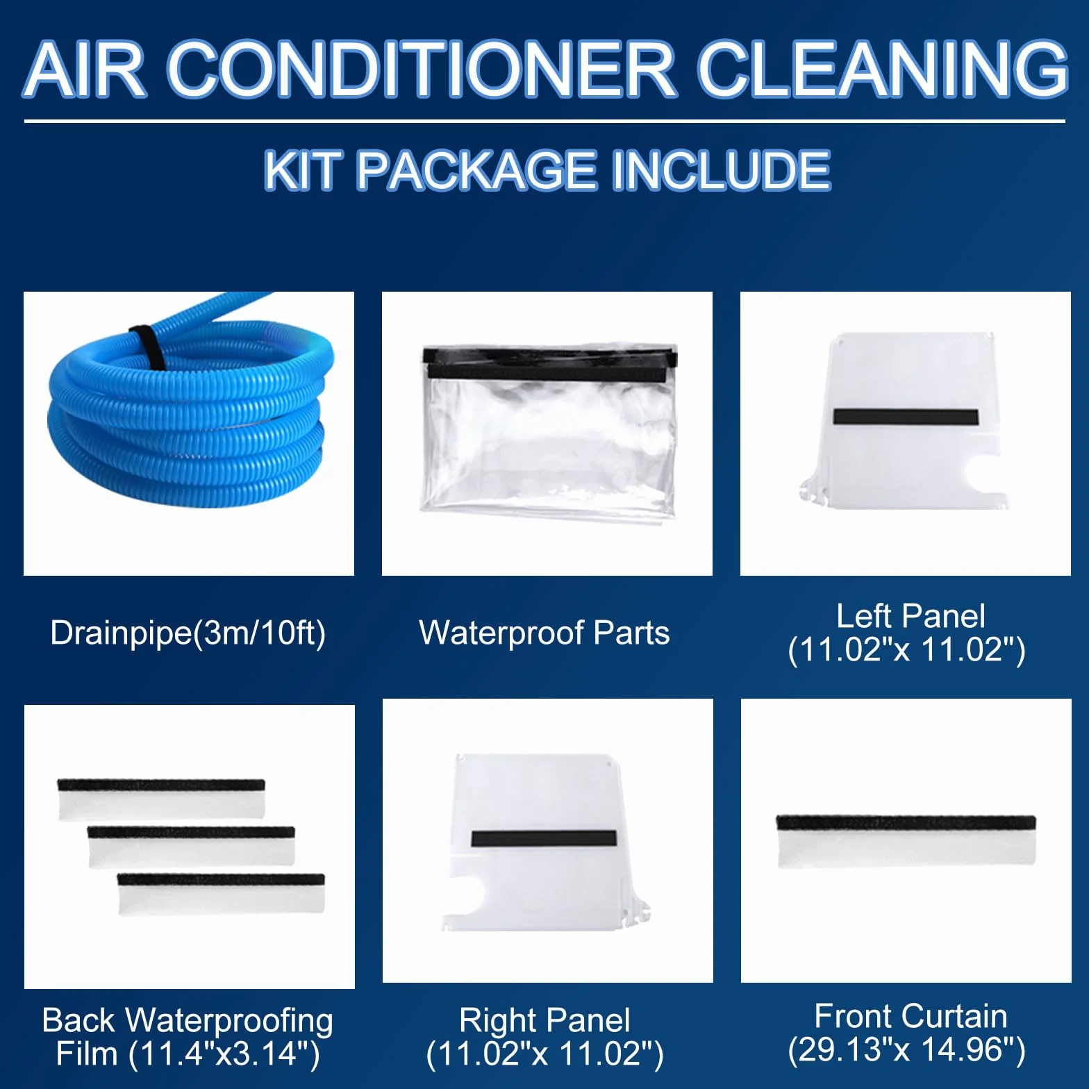 Cubierta de Limpieza de Aire Acondicionado, Limpieza Aire Acondicionado Split Kit Limpieza Aire Acondicionado con Tubo de Drenaje Adecuado para Aires Acondicionados de 9-18K