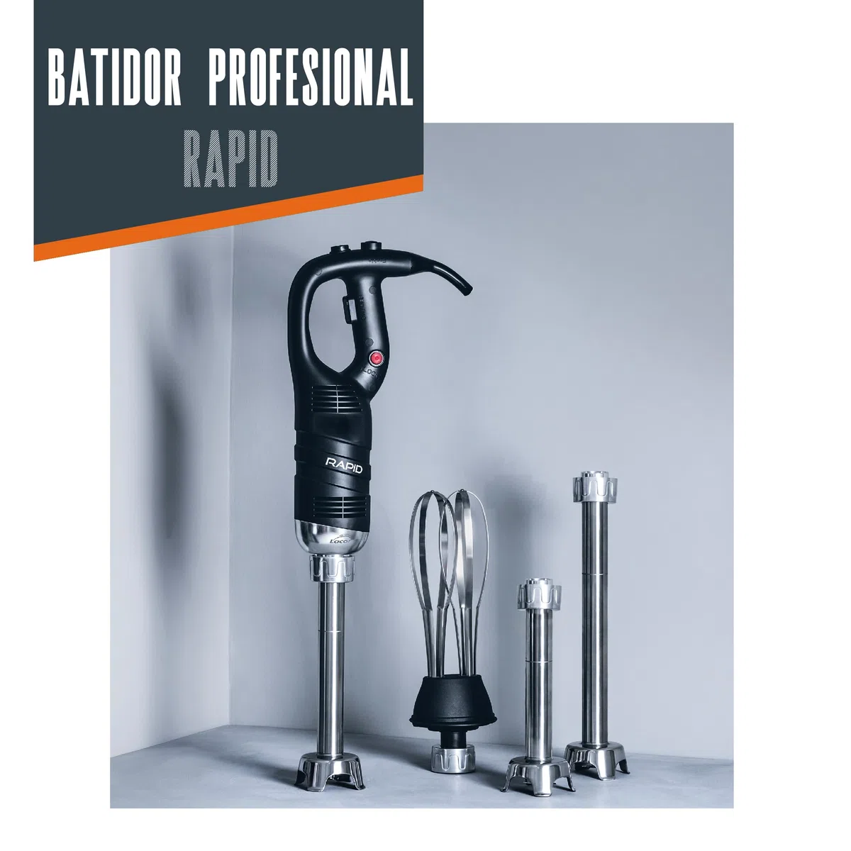 Lacor 69933 - Batidor profesional Rapid, con Brazo Triturador - Cocina | En acero inoxidable, para montar, emulsionar y mezclar; ideal para cocina profesional y uso diario en casa, para el día a día