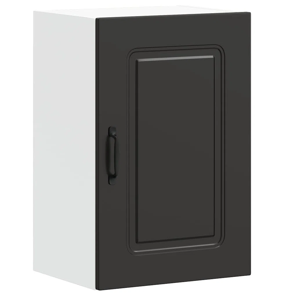 vidaXL Armario de Pared para Cocina Kalmar Madera de ingeniería Negra, Unidad de Pared de Cocina, gabinete para Pared de Cocina, gabinetes de Pared con Puertas