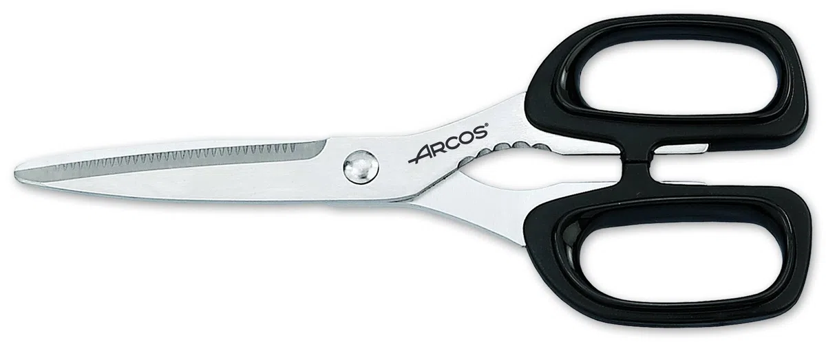 Arcos Conjunto Cuchillos 5 piezas Acero Inoxidable y Hoja mm. 3750 gr. Cuchillo cocina profesional cortar una variedad alimentos con mango ergonómico polioximetileno POM. Serie Riviera. Color negro.