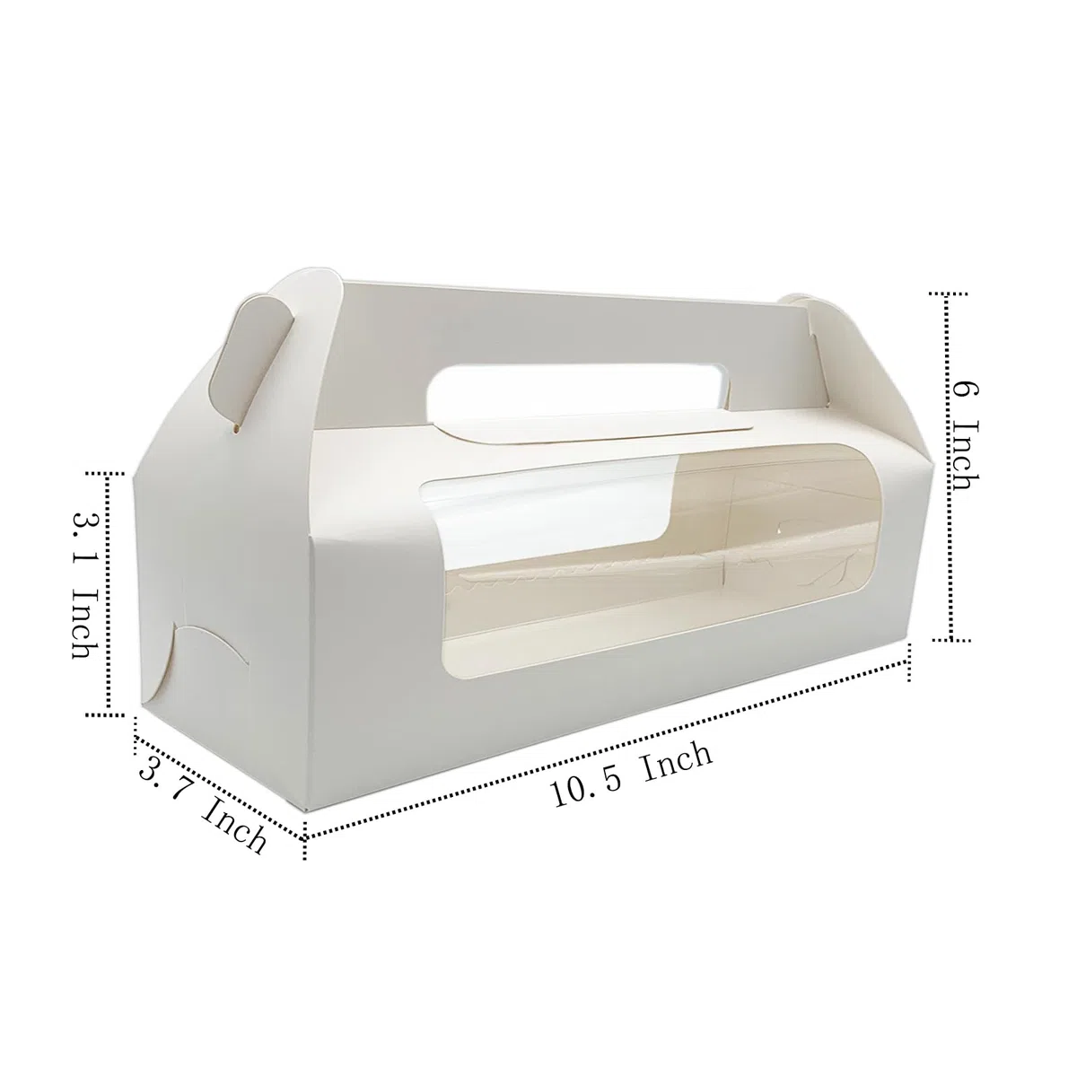 30 cajas de regalo de panadería transparente grande de 10.6 x 3.7 x 3 pulgadas con cartón, caja de regalo de caramelos, cajas de regalo para regalos, fiestas, galletas, pasteles, cupcakes,