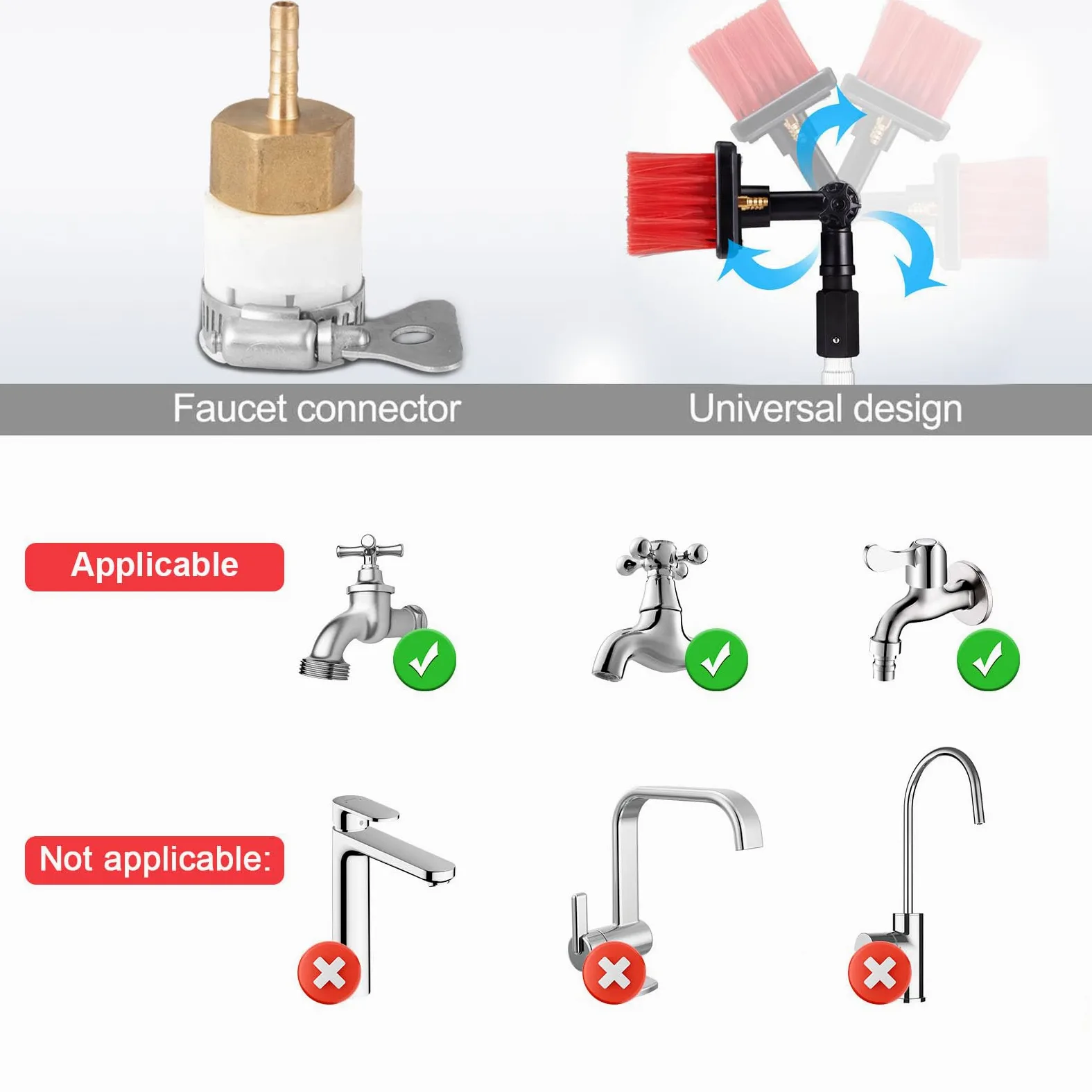 Kit de Limpieza de Ventanas con Suministro de Agua: pértiga Extensible de 3 m a 12 m con Cepillo de 35 cm para Ventanas Altas, techos, Coches y Suelos. Sistema de Cepillo con sumin