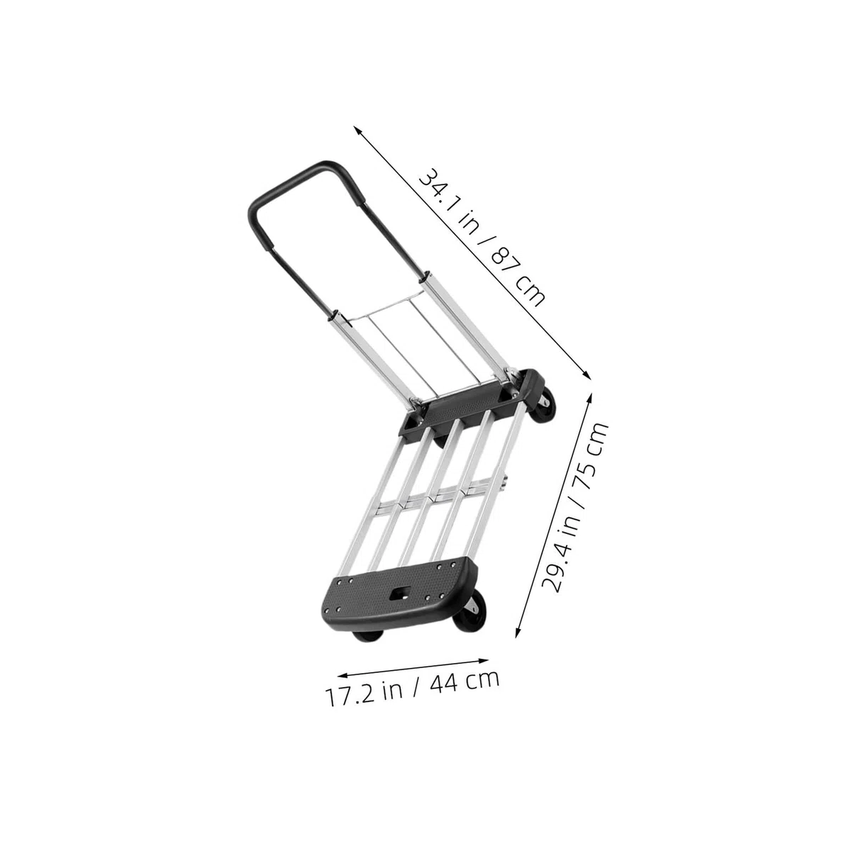 Carrito de mano plegable: carro utilitario plegable duradero con ruedas silenciosas para transporte de materiales resistentes y fácil movilidad